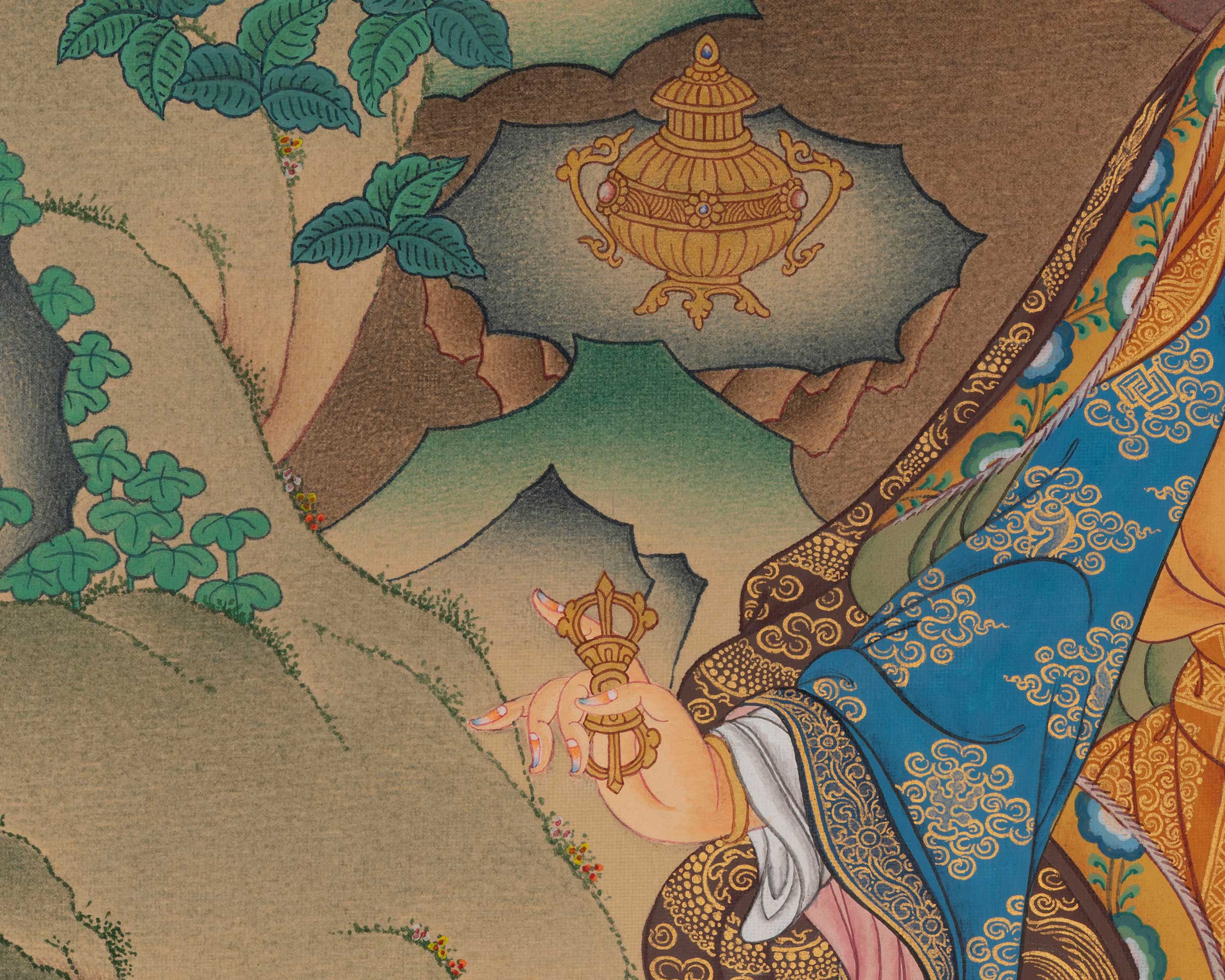 Spiritual Guru Rinpoche Thangka | Sacred Padmasambhava Buddhist Artwork