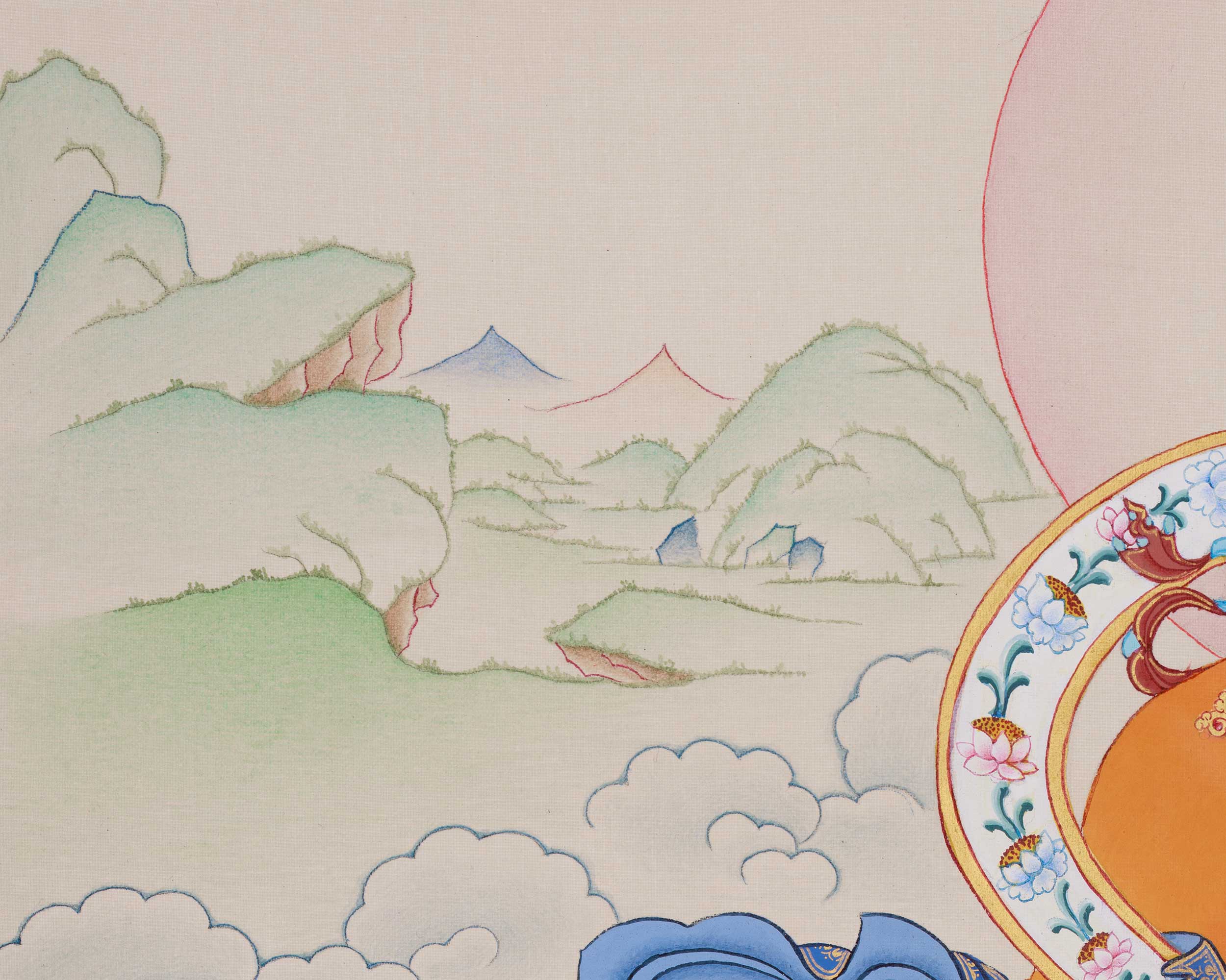 Traditional Thangka of Yellow Dzambhala | Tibetan Buddha Art for Prosperity