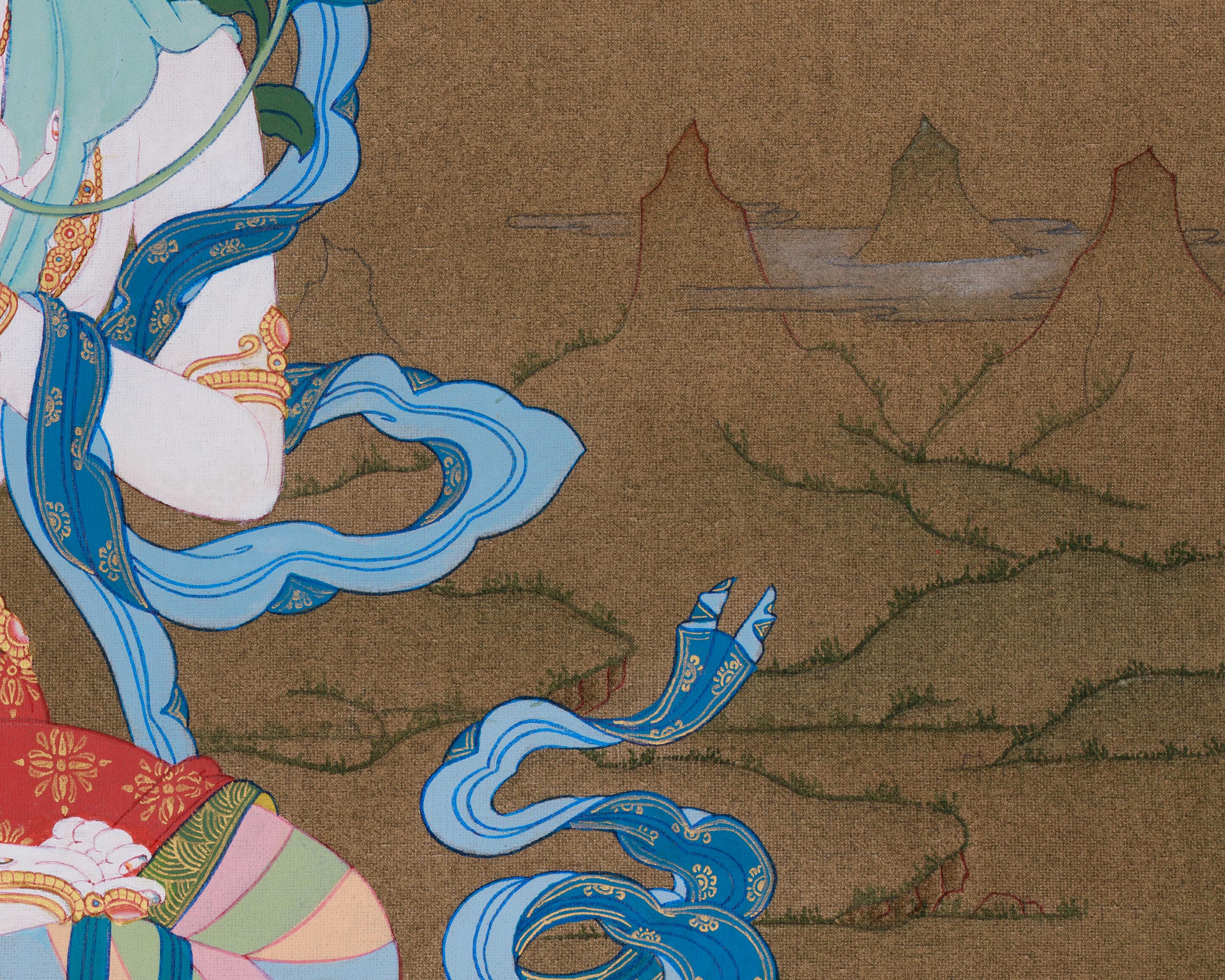 Female Deity Artwork | White Tara, the Goddess of Compassion and Longevity