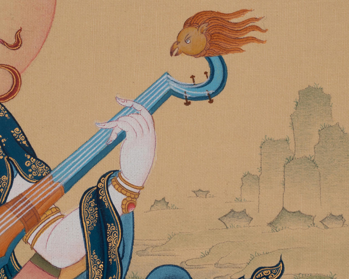 Saraswati Divine Art | Wisdom Deity | Traditional Spiritual Artwork