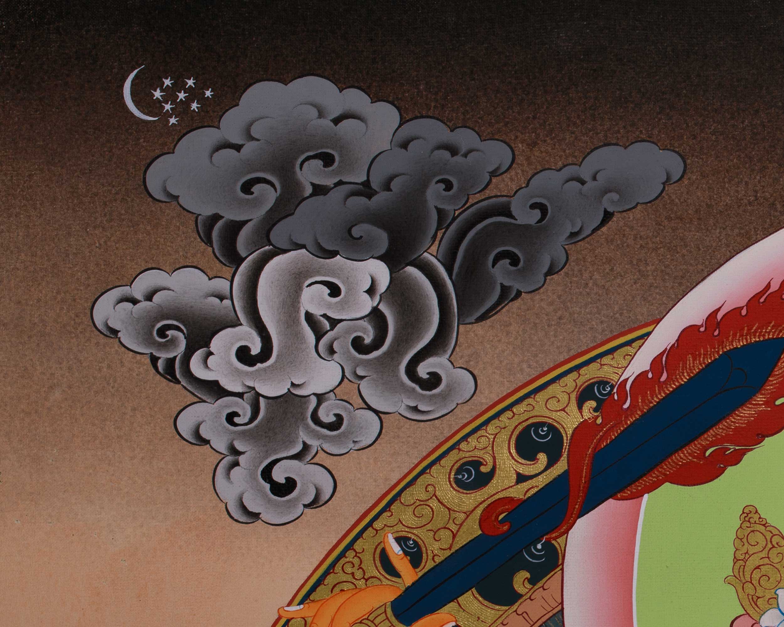 Tibetan Bodhisattva Manjushri Painting | Buddhist Deity of Knowledge