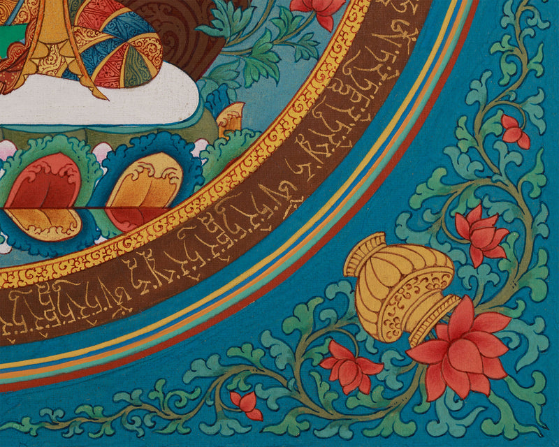 Green Tara Mantra Mandala Thangka | The Compassionate Protector