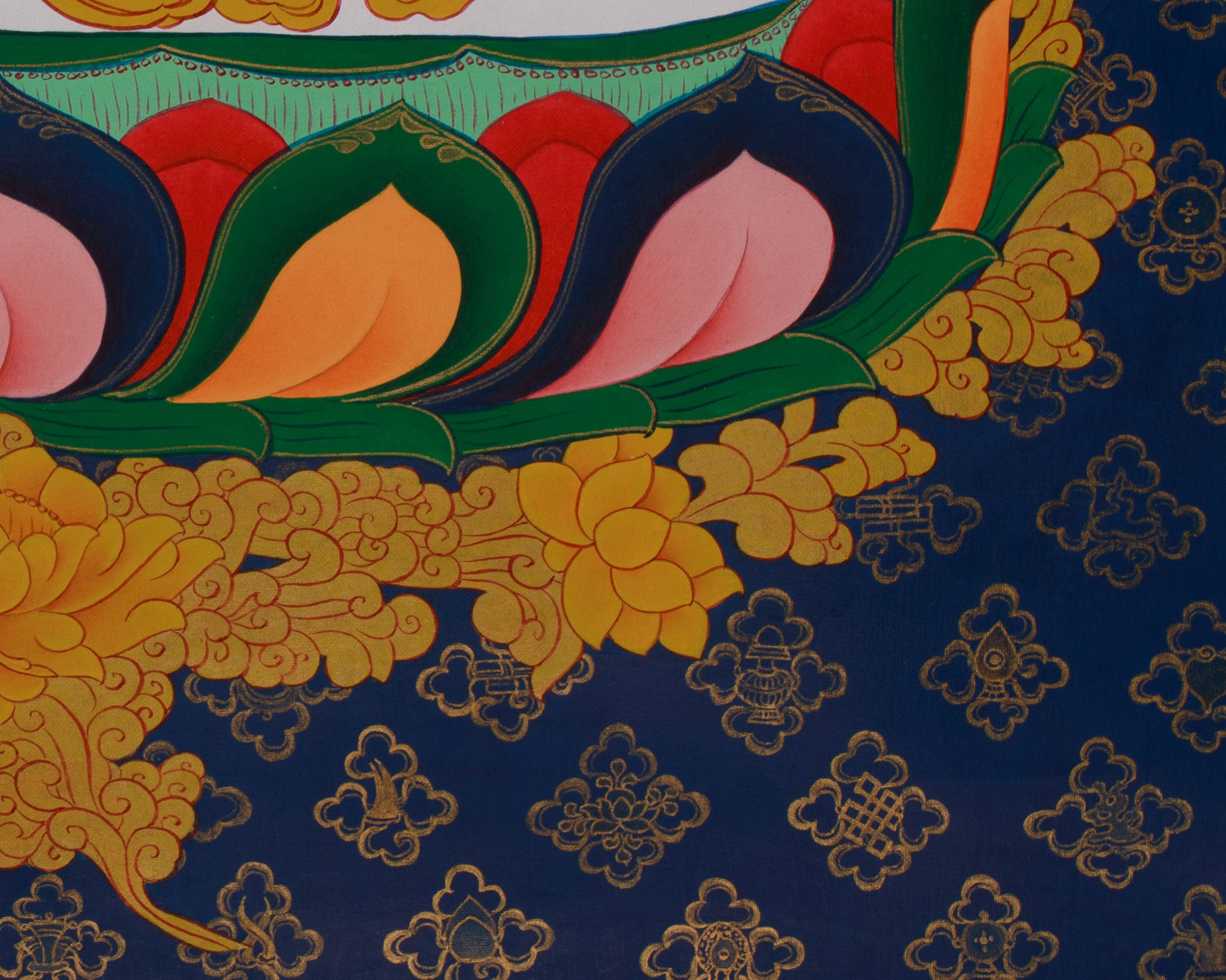 Traditional Buddhist Chenrezig Thangka | Symbol of Compassion and Peace