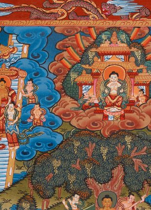 Exquisite Buddha's Life Story Thangka | A Meditative Guide to Enlightenment