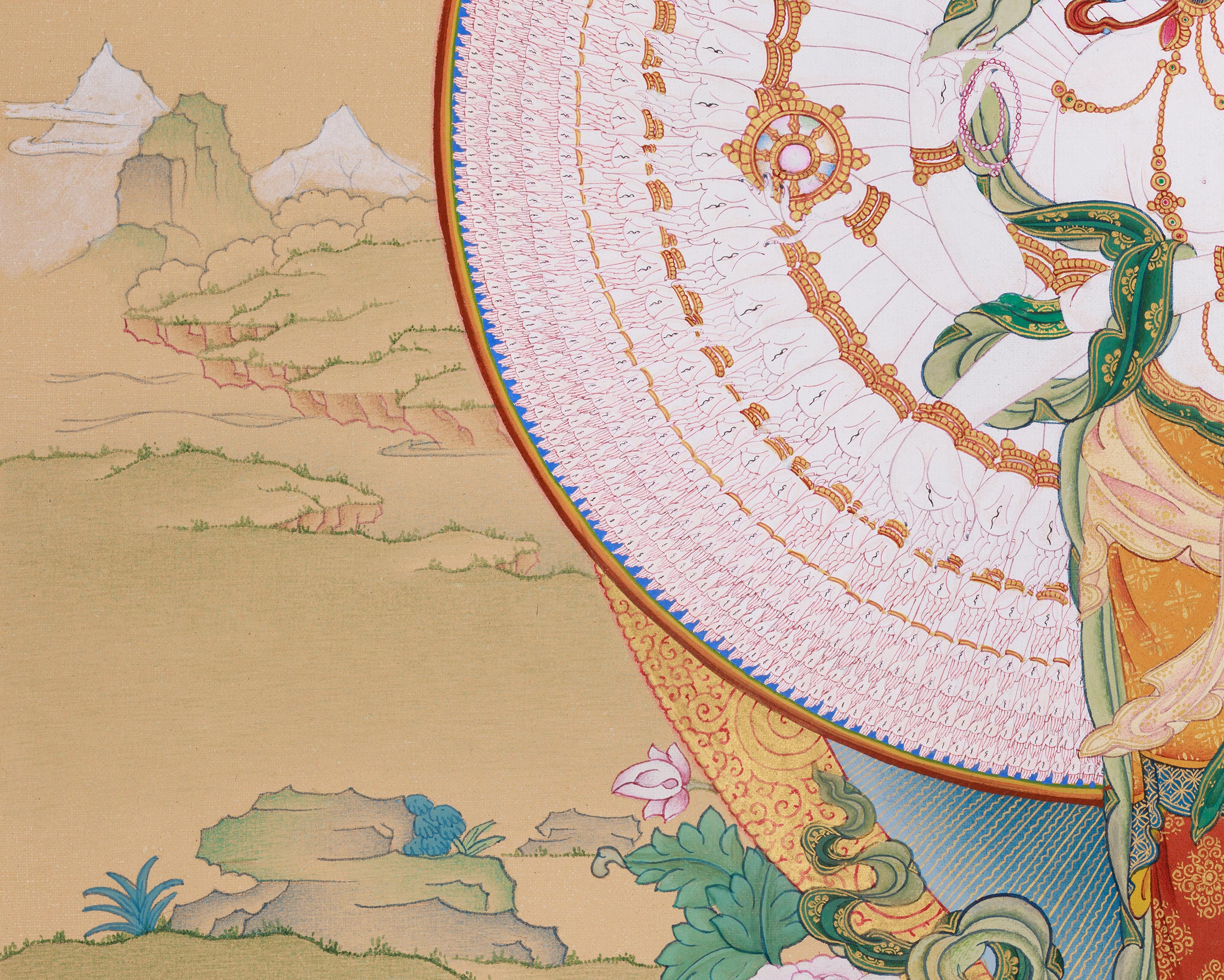 Hand-Painted 1000-Armed Chenrezig | The Bodhisattva of Compassion and Protection