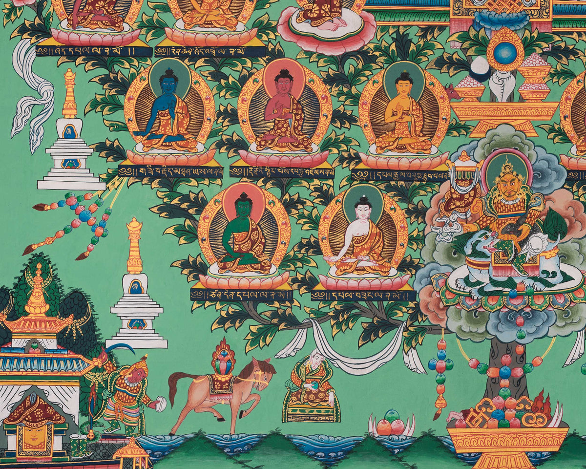 Tibetan 35 Buddhas Thangka | Hand-Painted Himalayan Buddhist Art