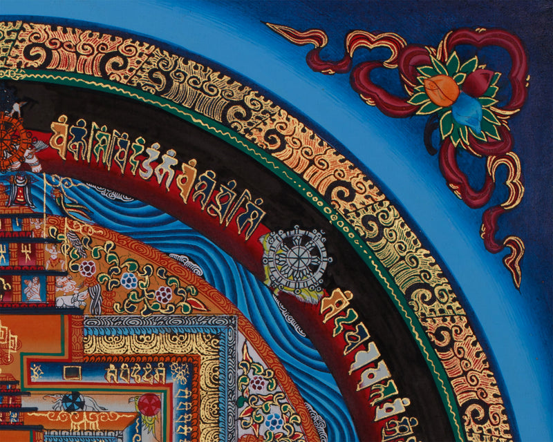 16 Inch Kalachakra Mandala | Wheel of Time | Tibetan Art for Balance and Healing