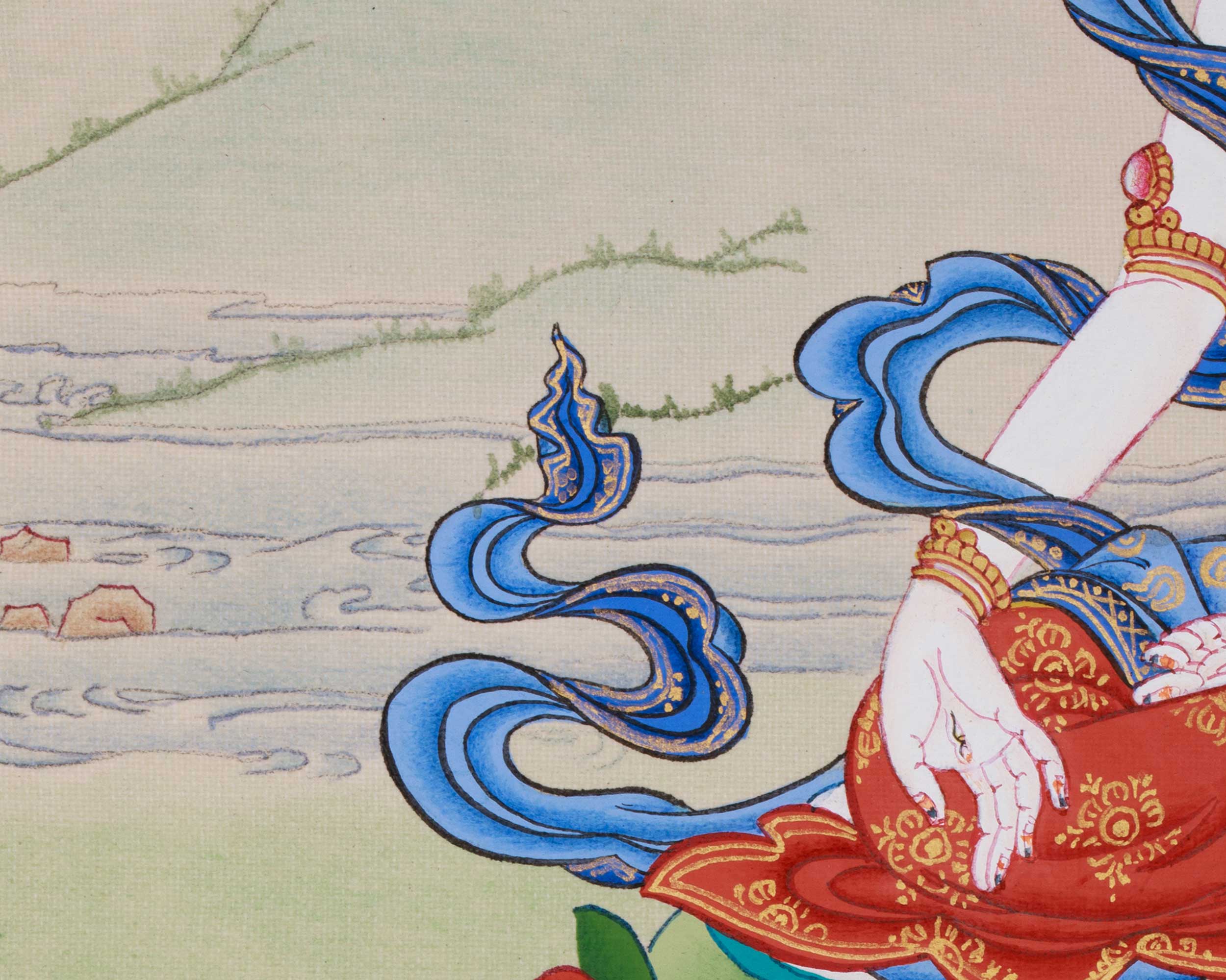 Sita Tara Tibetan Deity Thangka | Handmade Healing Deity