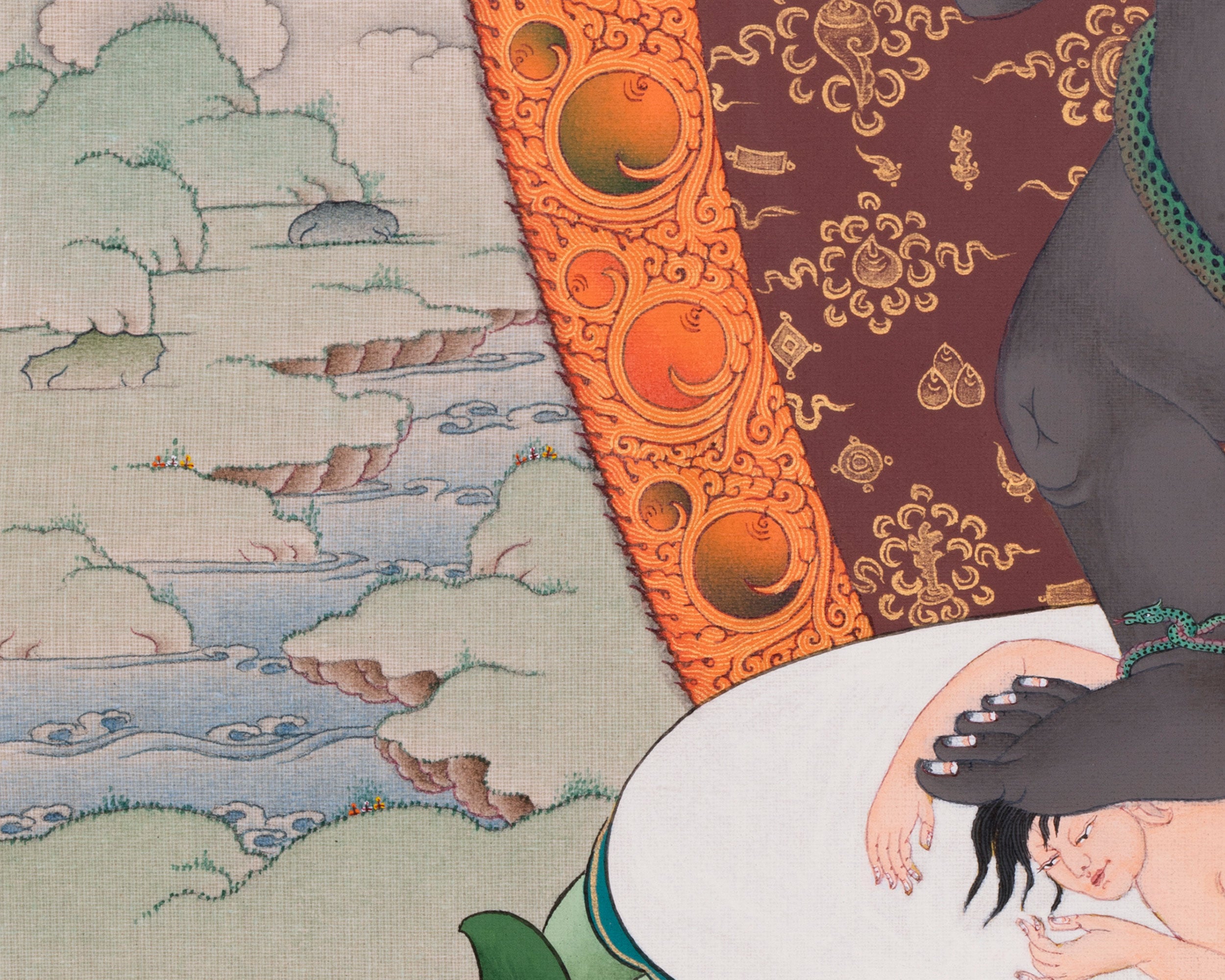 Standing Black Dzambhala Print | Buddhist Wealth Deity for Abundance