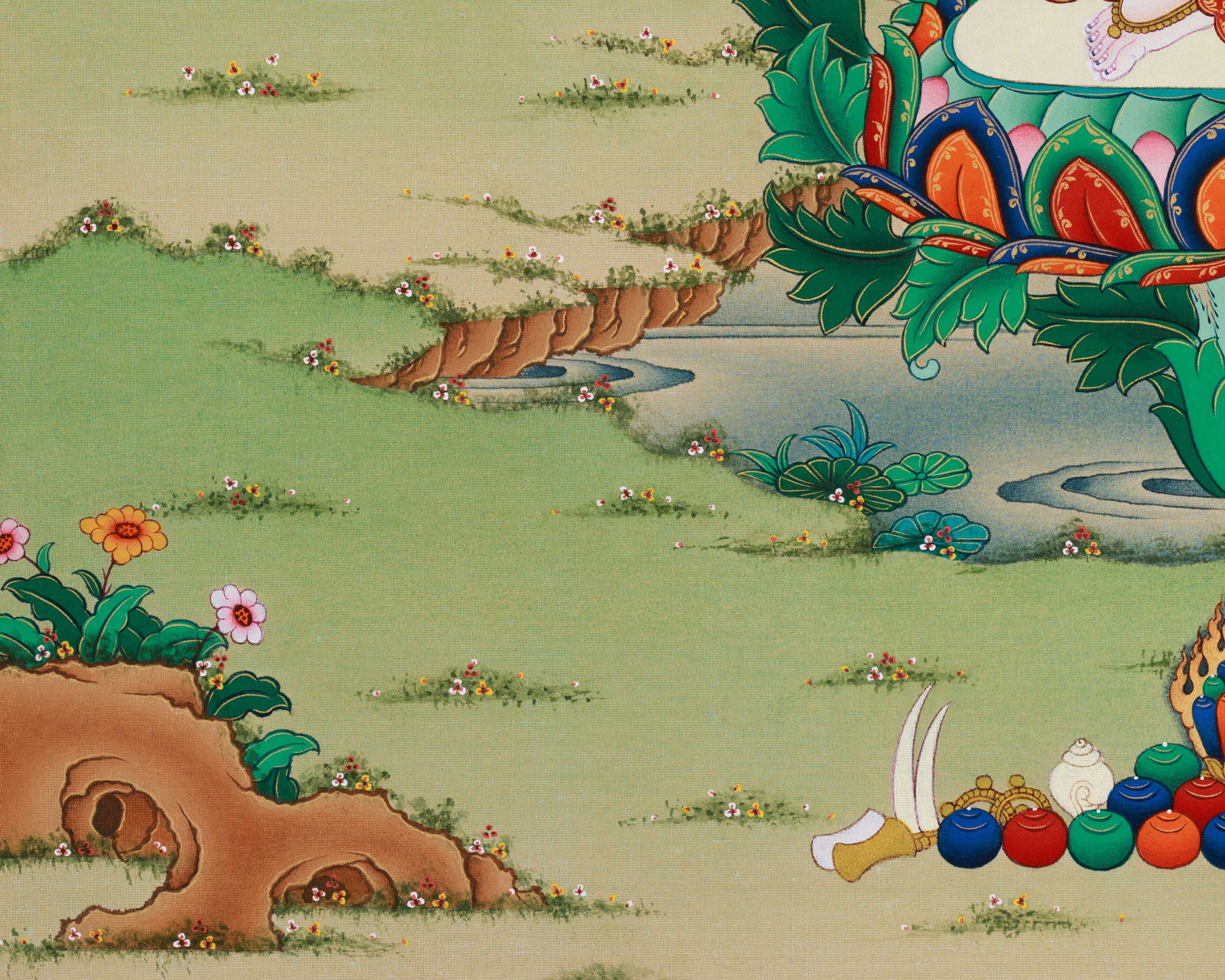 Thousand Arms of Compassion | Chenrezig Thangka Print | Artwork Of Infinite Compassion Chenrezig