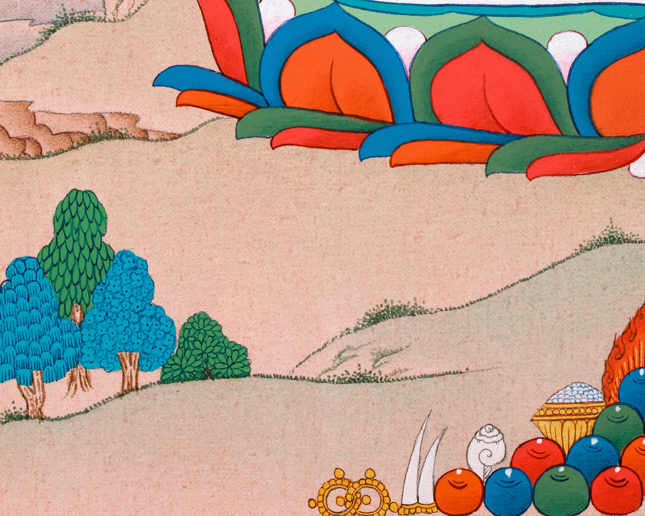 Four Arm Chenrezig Thangka | Tibetan Buddhist Art