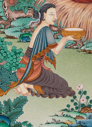 Fasting Buddha Giclee Canvas Print | Sacred Enlightenment Art