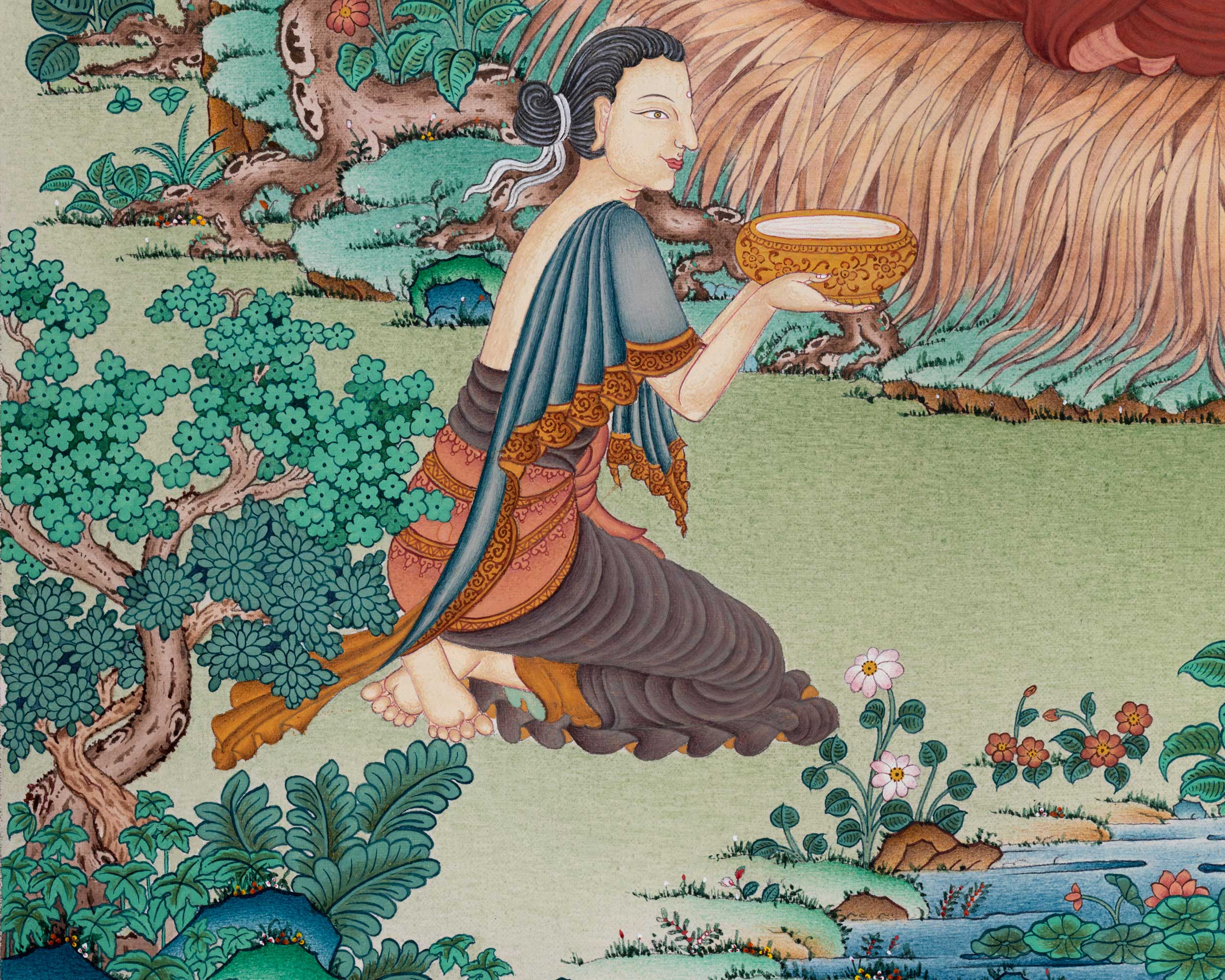 Fasting Buddha Giclee Canvas Print | Sacred Enlightenment Art