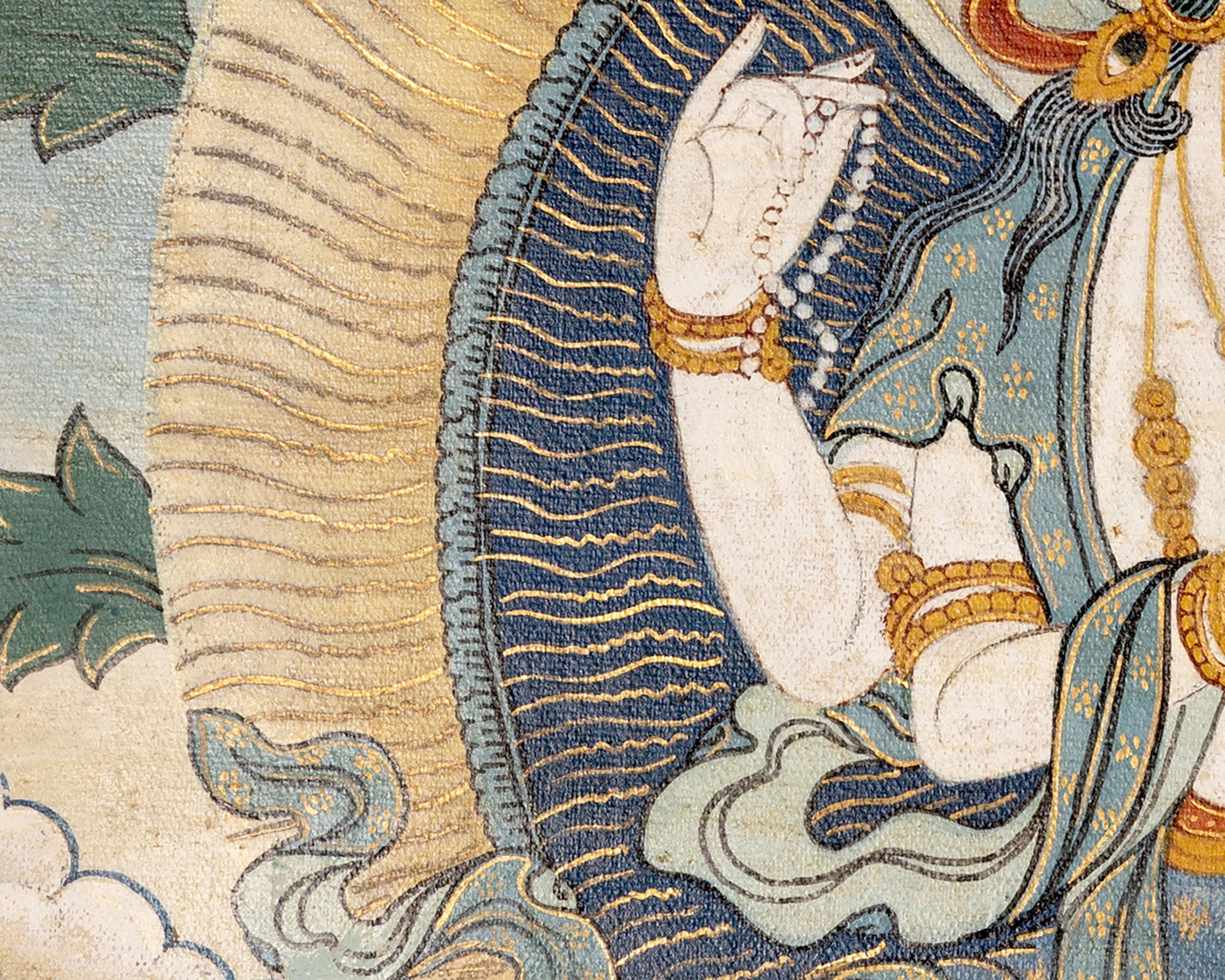 Vintage Four-Armed Chenrezig Thangka | Tibetan Bodhisattva of Compassion