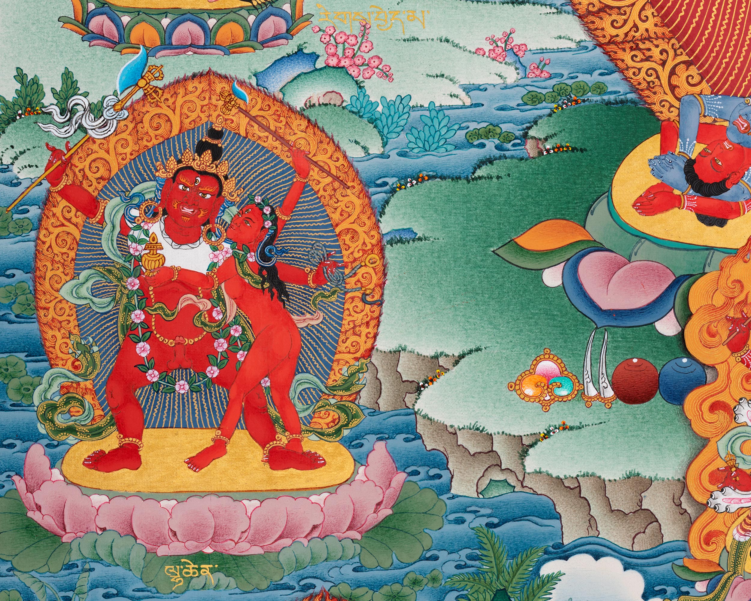 Wangdu Thangka Print | High-Quality Spiritual Artwork of Tantric Power and Blessings