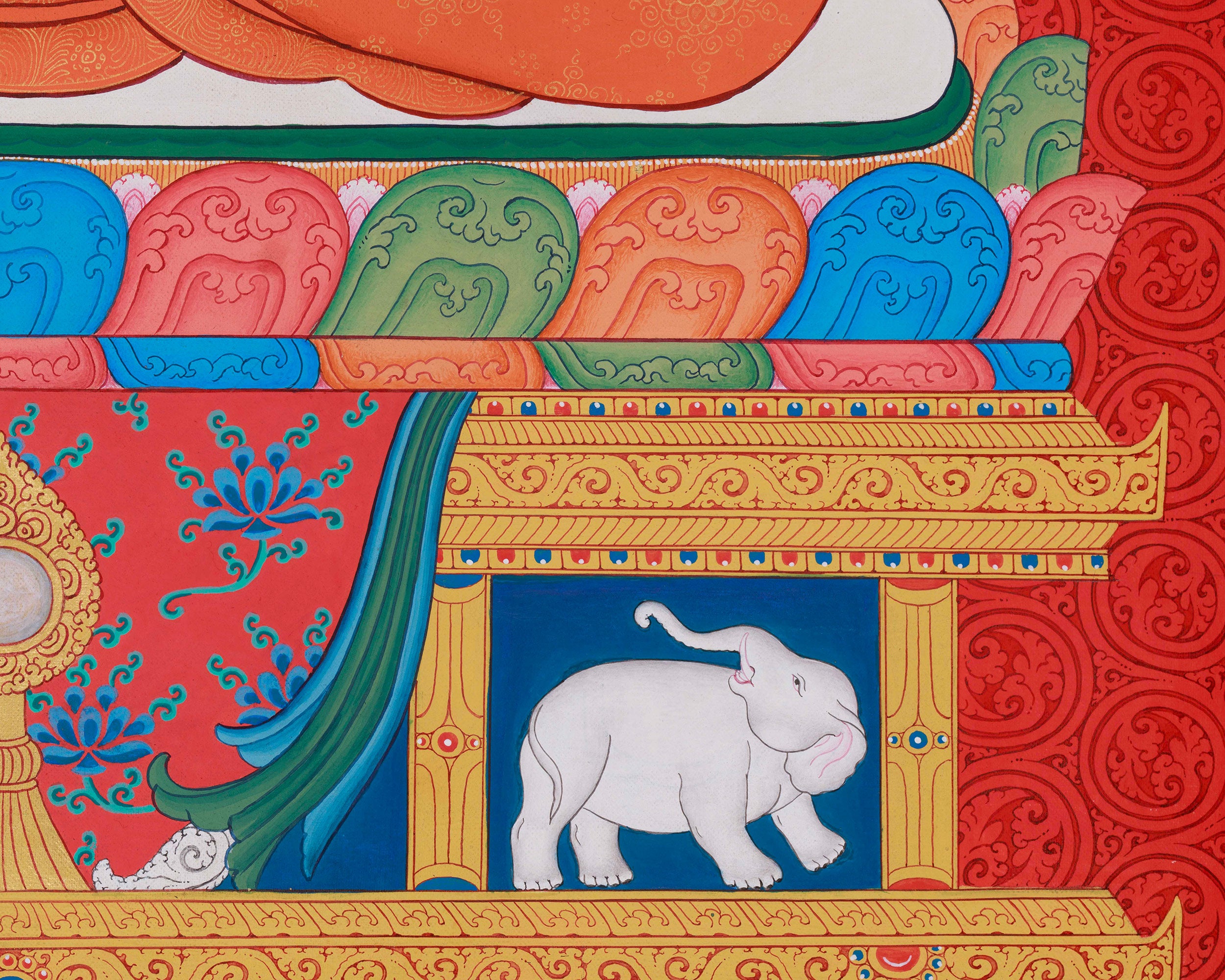 Tibetan Healing Medicine Buddha Thangka | Sacred Kadampa Style Art