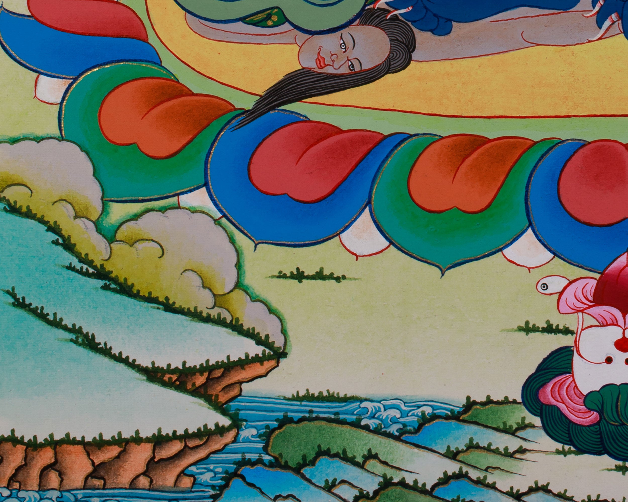 Tibetan Four-Armed Mahakala Thangka | Wrathful Protector of Dharma