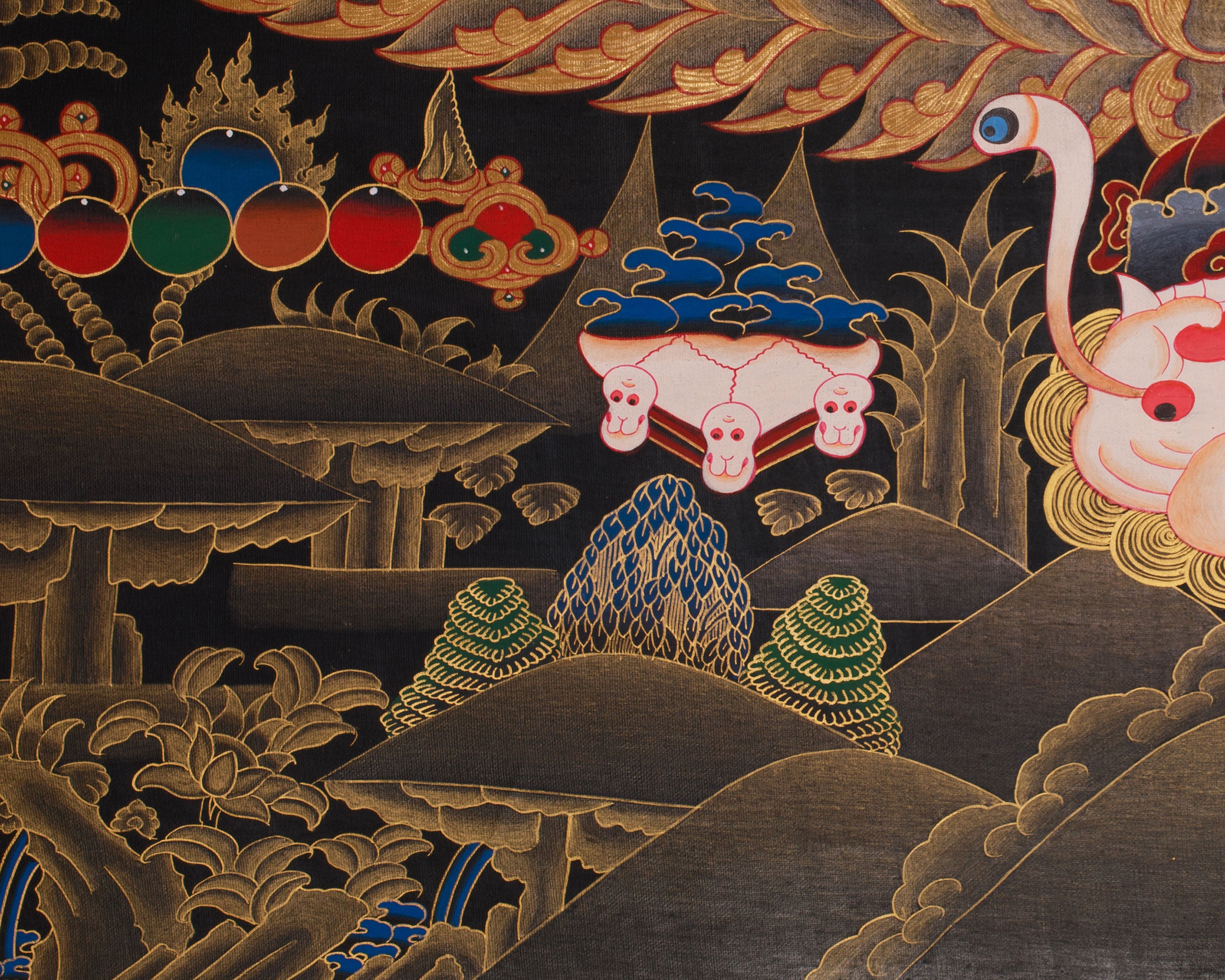 Chemchok Heruka with Consort |  Wrathful Tibetan Deity Thangka of Wisdom and Transformation