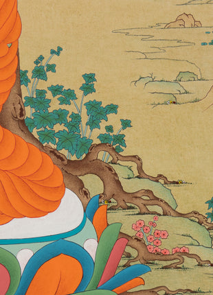 The Enlightened Shakyamuni Buddha Under The Bodhi Tree | Spiritual Giclee Canvas Print