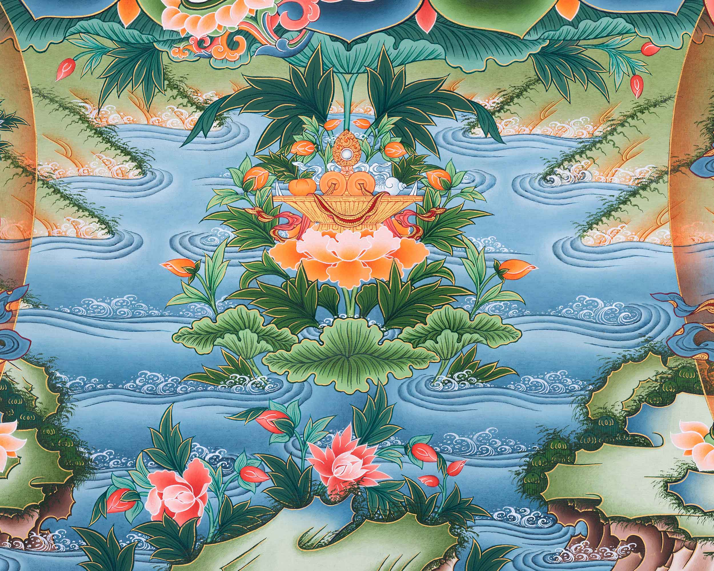 Green Tara Thangka Print for Wall Hanging | The Goddess of Compassion | Wall Art For Mindful Reflection