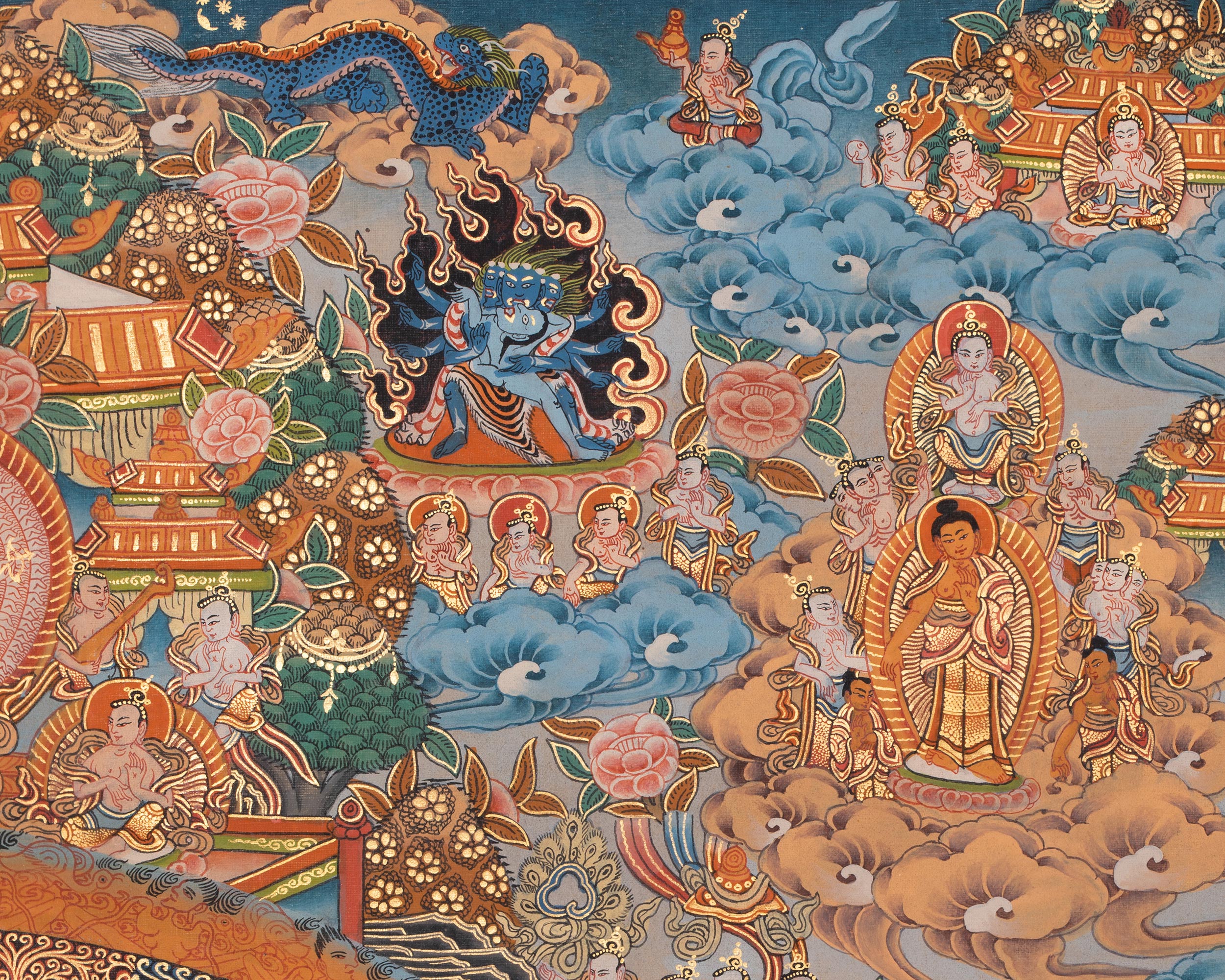 Vintage Vajra Heruka Mandala Thangka | Perfect for Meditation and Decor