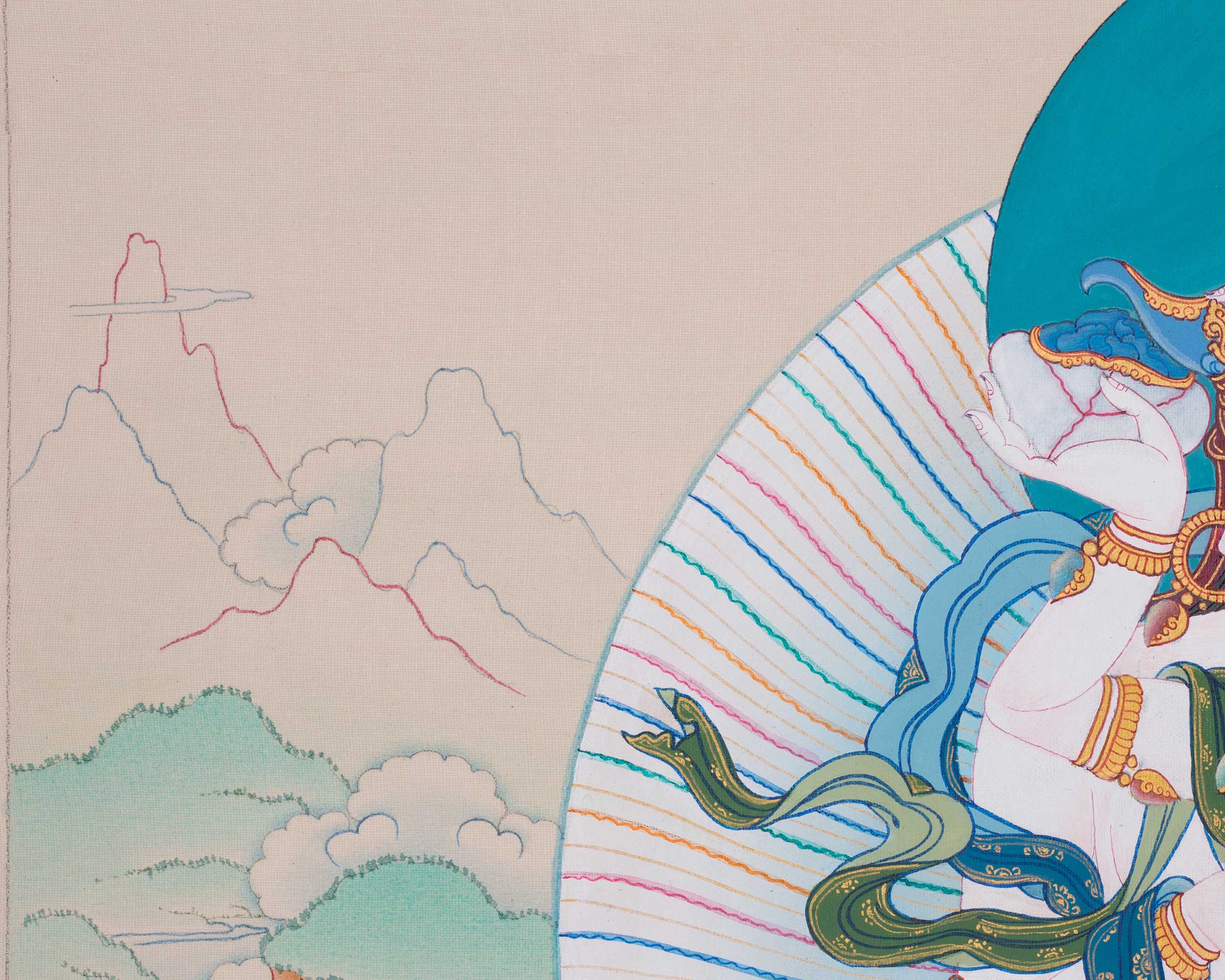 Traditional Thangka of Vajrasattva Consort (Yab-Yum) | The Divine Union of Wisdom and Compassion