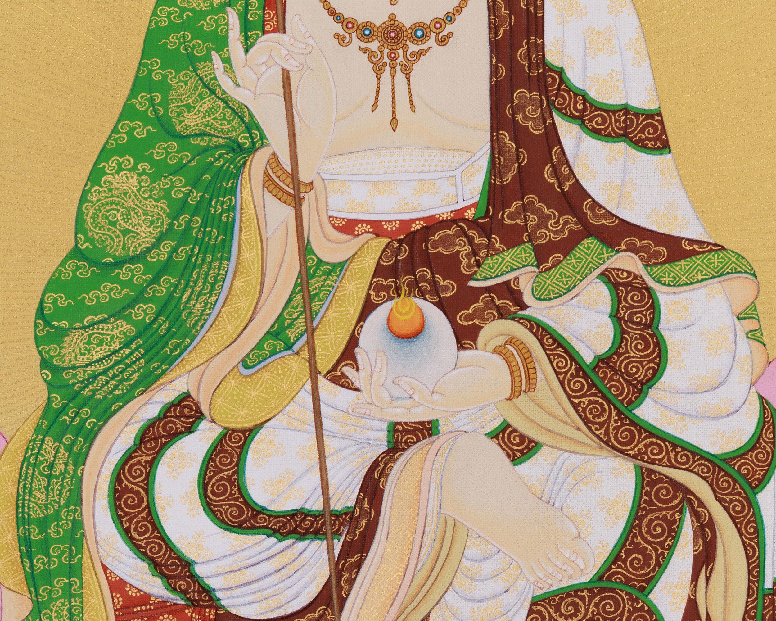 Bodhisattva Kshitigarbha Thangka Print | Protector of the Realms