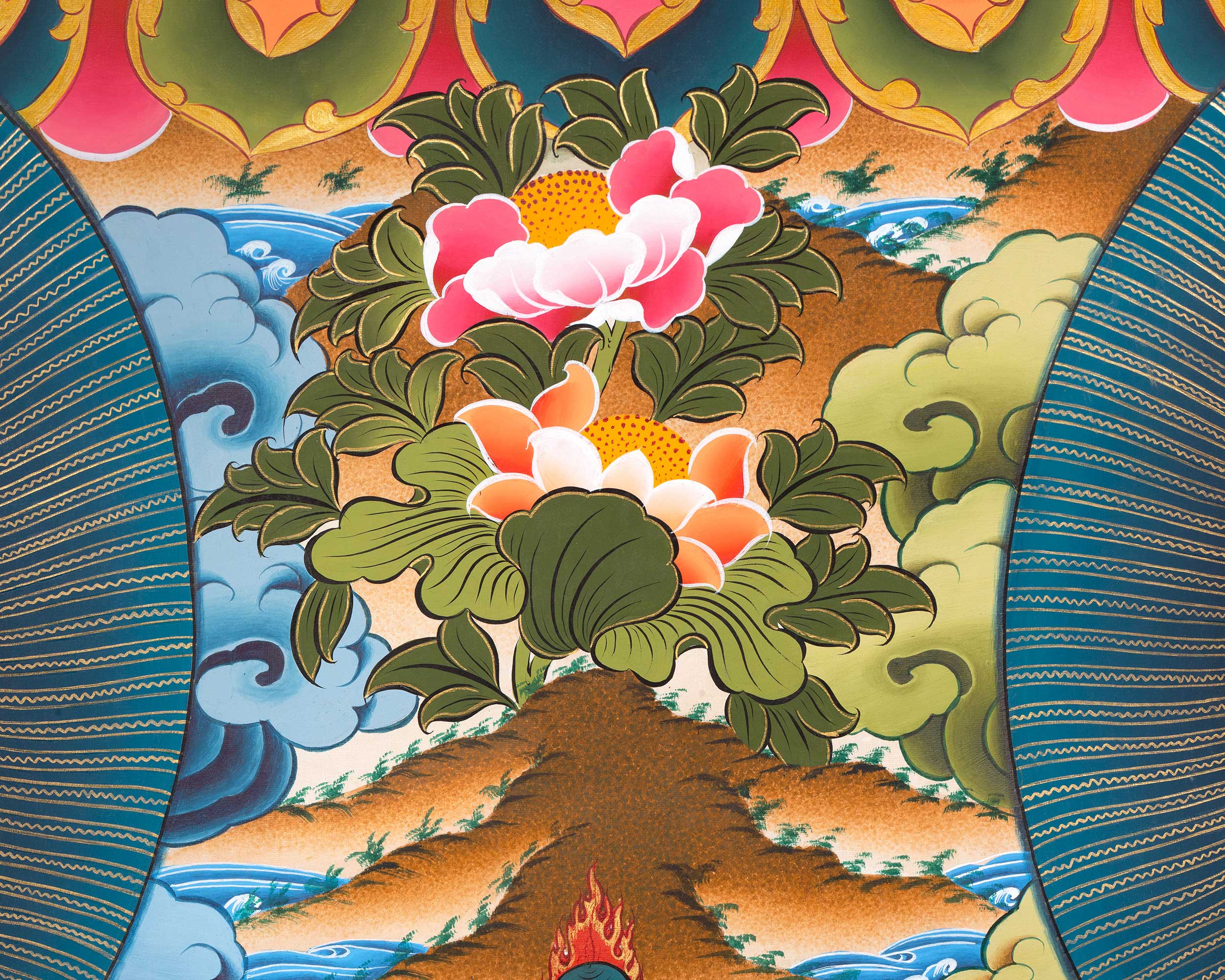 Big Shakyamuni Buddha Tibetan Thangka | Buddhist Wall Decor