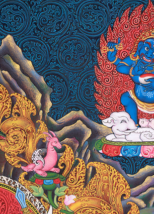 Majestic Lord Ganesha Paubha Artwork | Traditional Nepalese Art