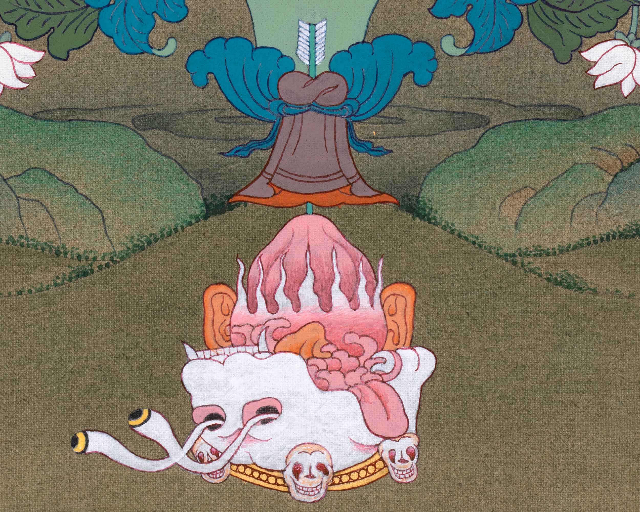 Kurukulla's Divine Presence in Thangka Art | Thangka for Empowered Living | Wall Art