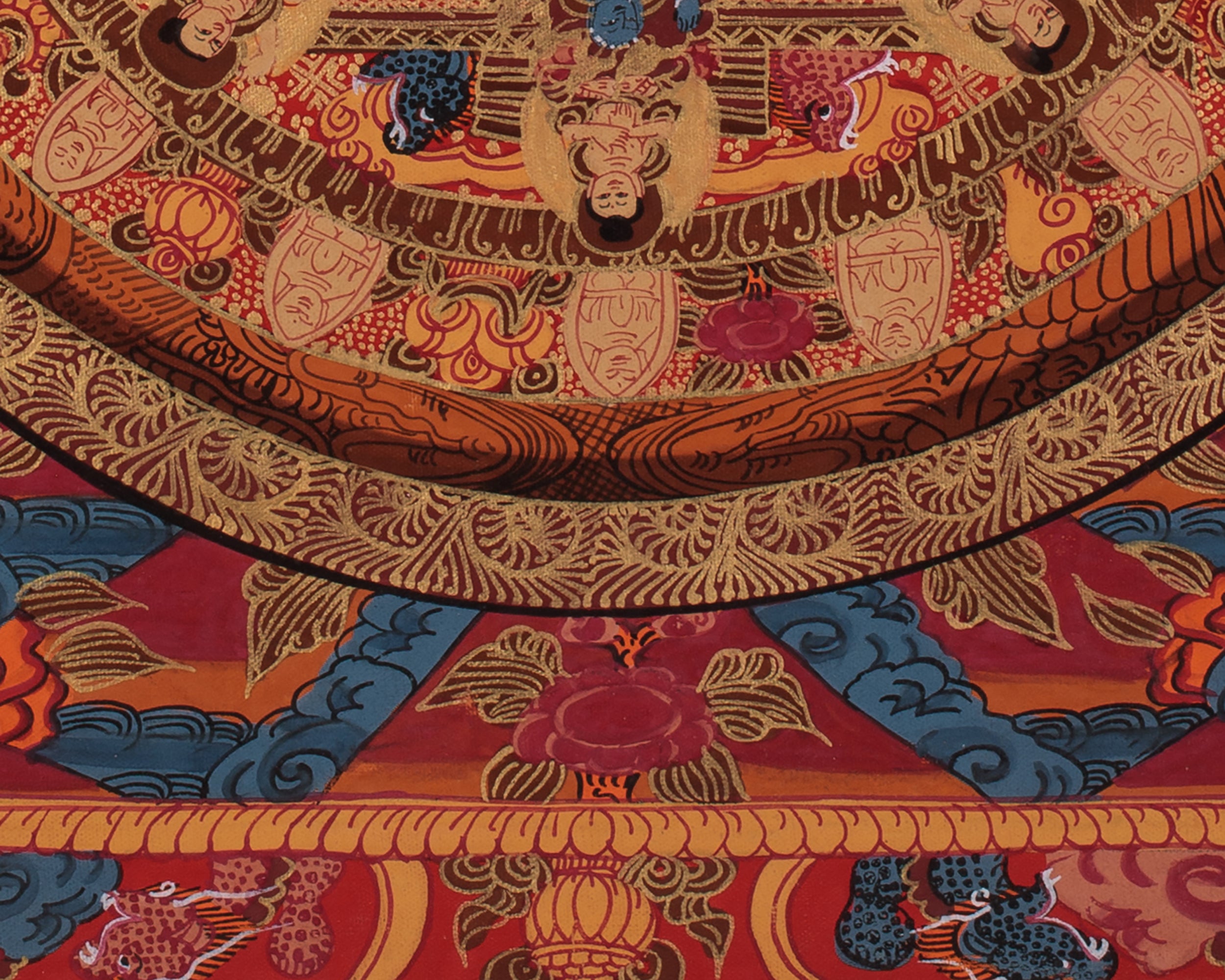Triple Mandala of Buddha Art | A Sacred Himalayan Artwork of Enlightened Wisdom