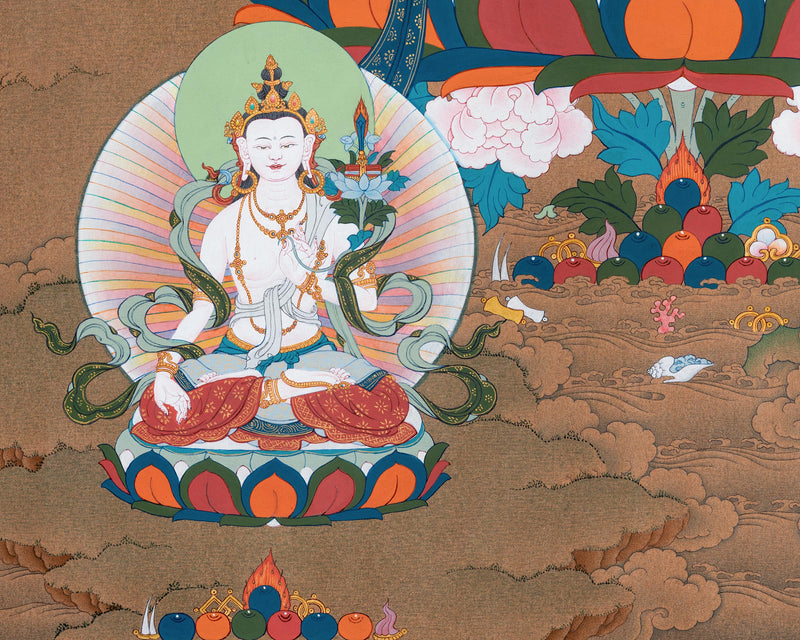 Five Forms of Manjushri Thangka | Bodhisattva of Wisdom and Knowledge