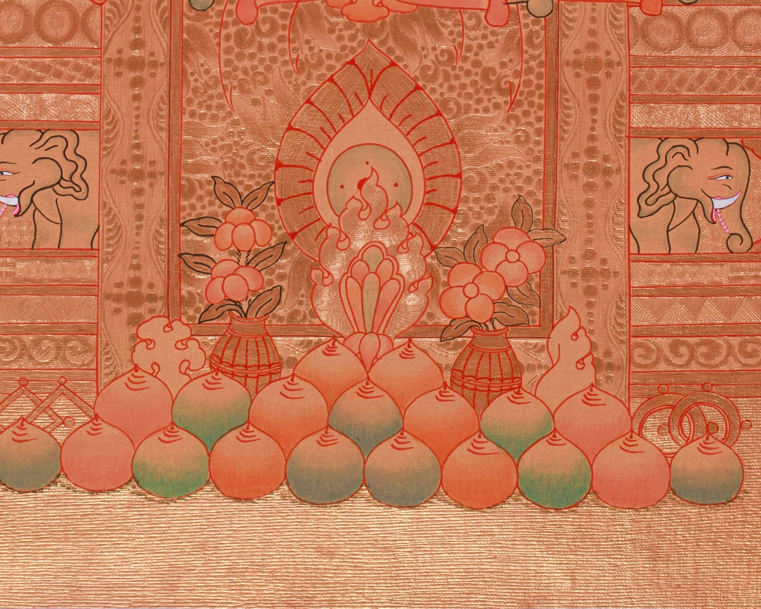 24K Gold Style Medicine Buddha Thangka | Meditation Altar