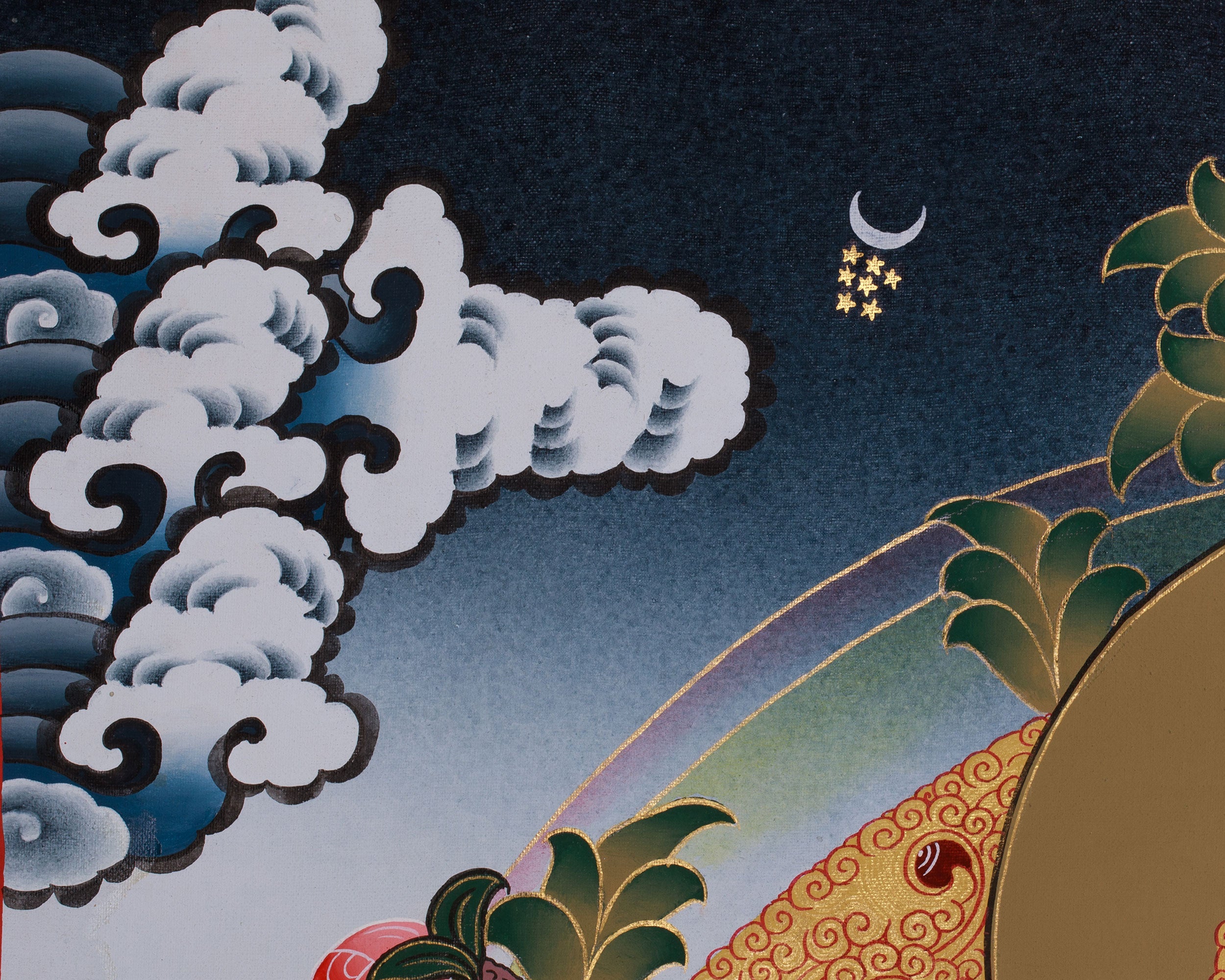 Chenresig with Vajrapani and Manjushri Thangka | Bodhisattvas Art