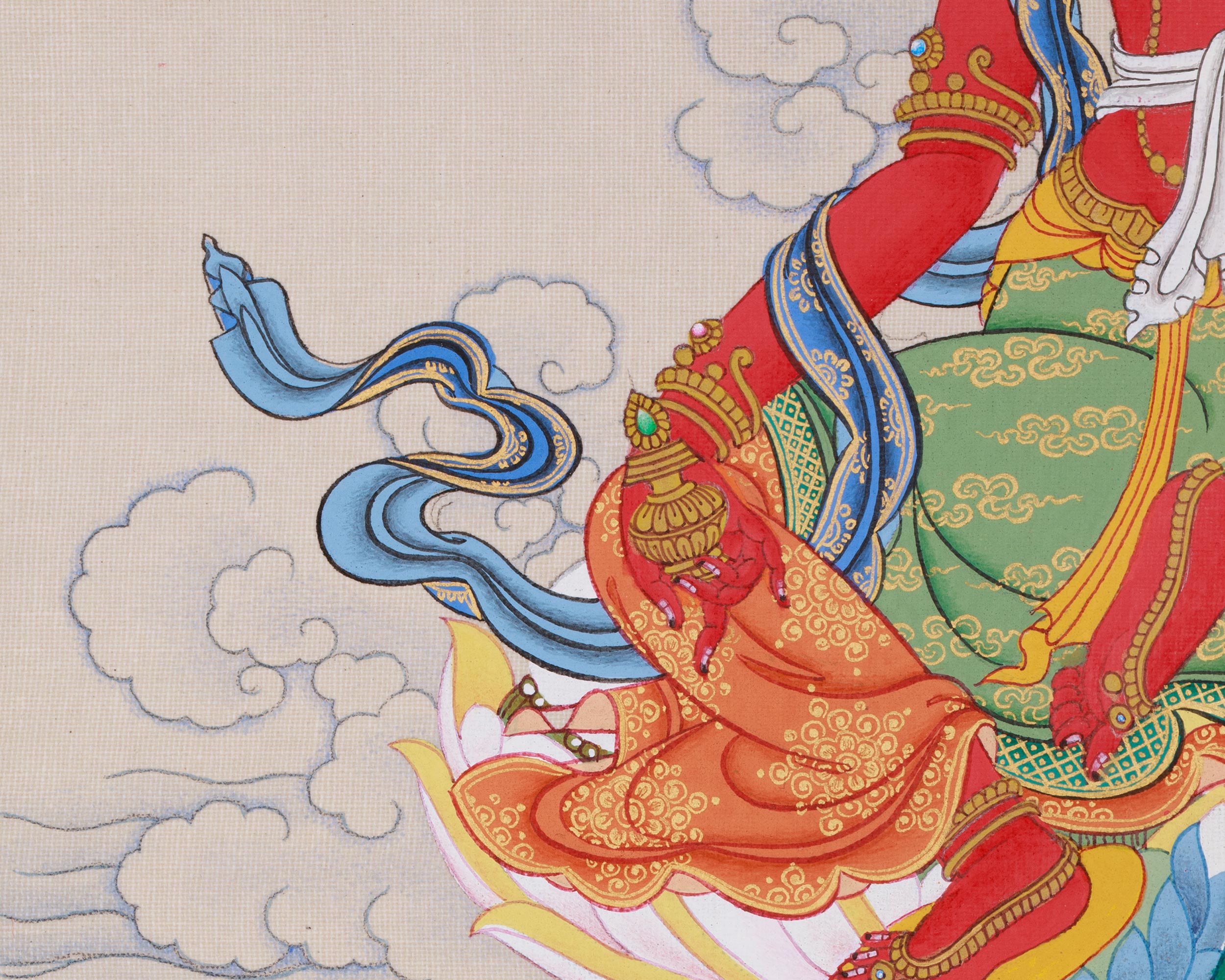 Original Hand-Painted Red Tara Dakini Thangka | Goddess of Power and Magnetism
