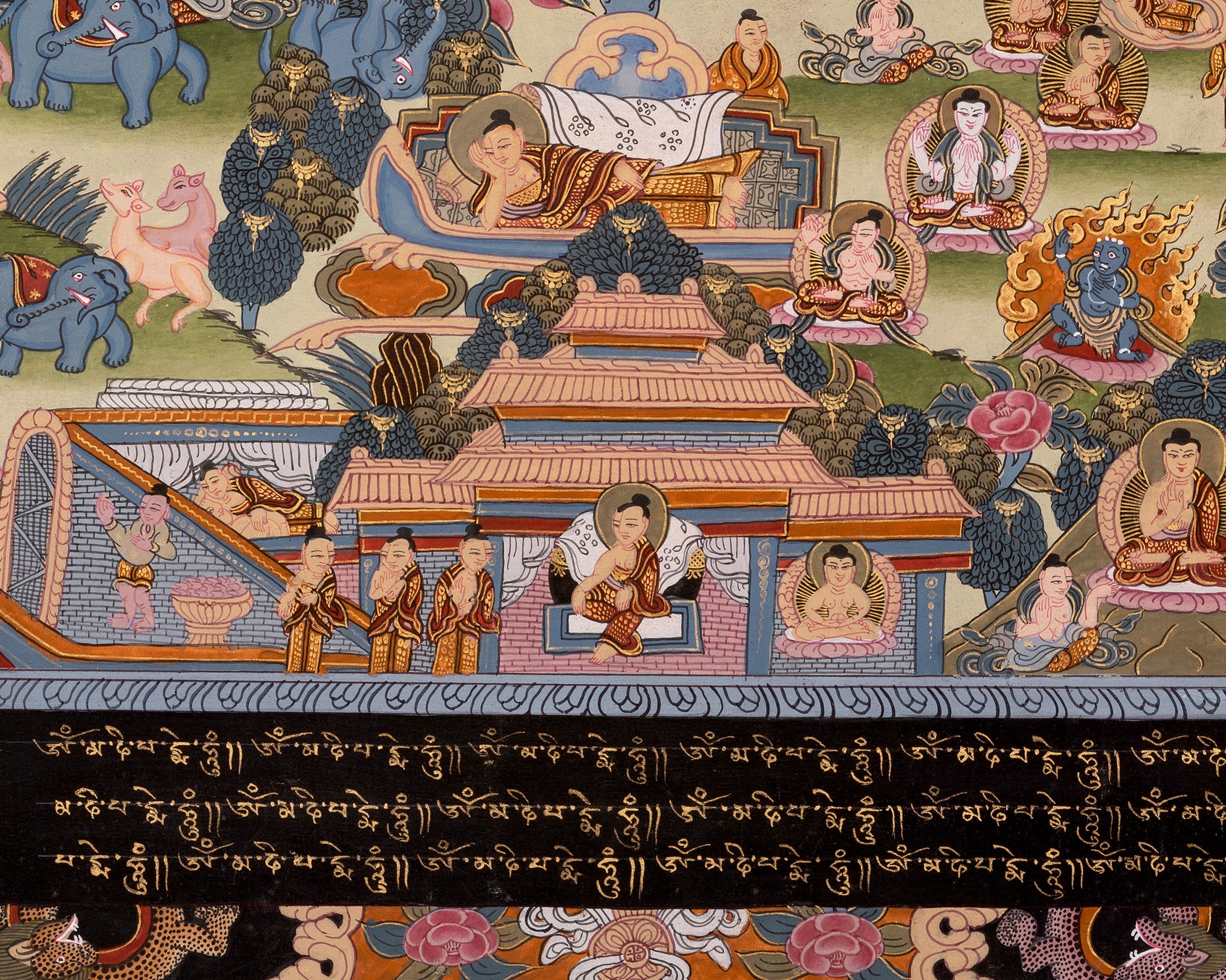 Buddha life Story | Vintage Buddha Thangka