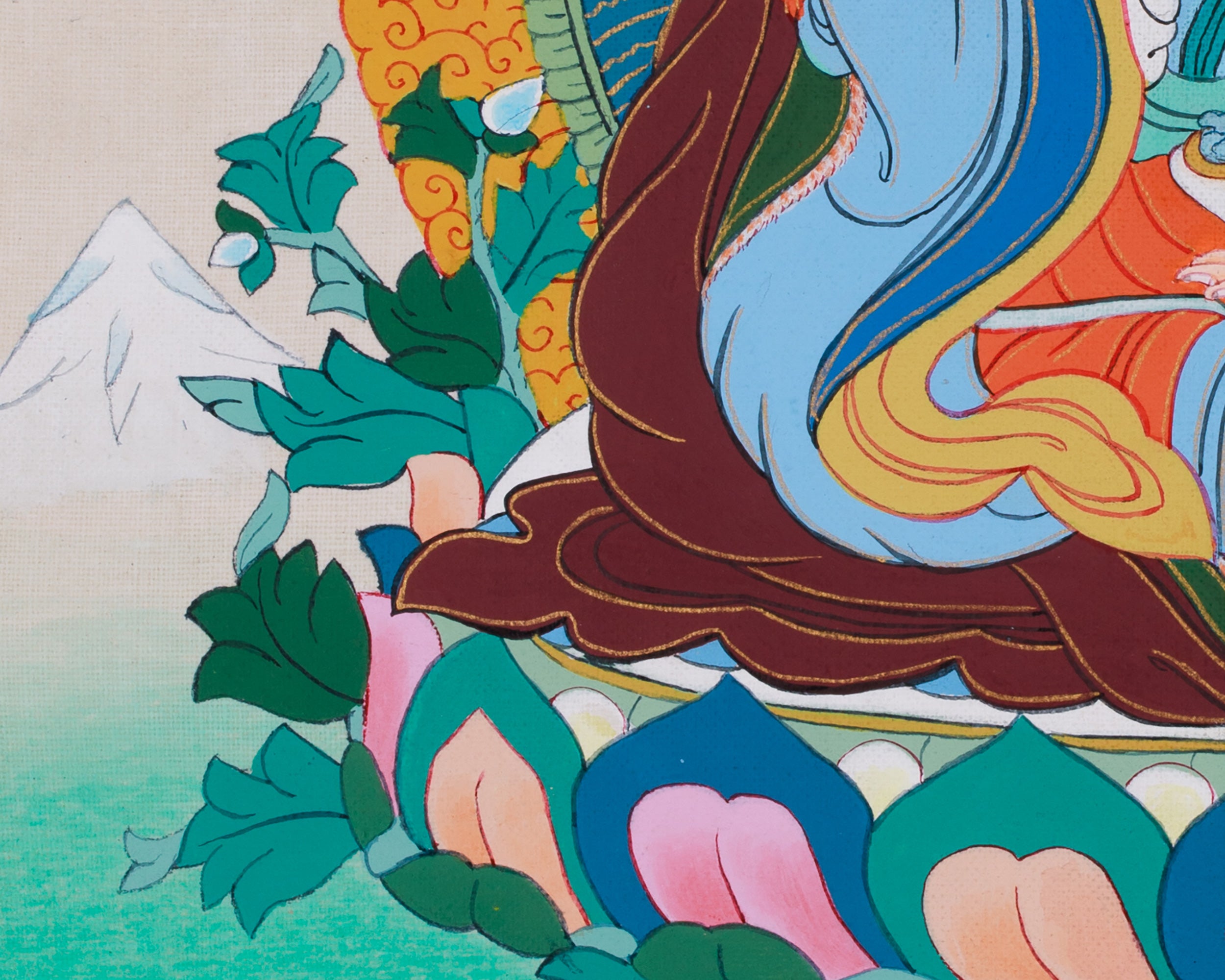 Enlightened Master, Guru Padmasambhava Thangka | Tibetan Buddhism