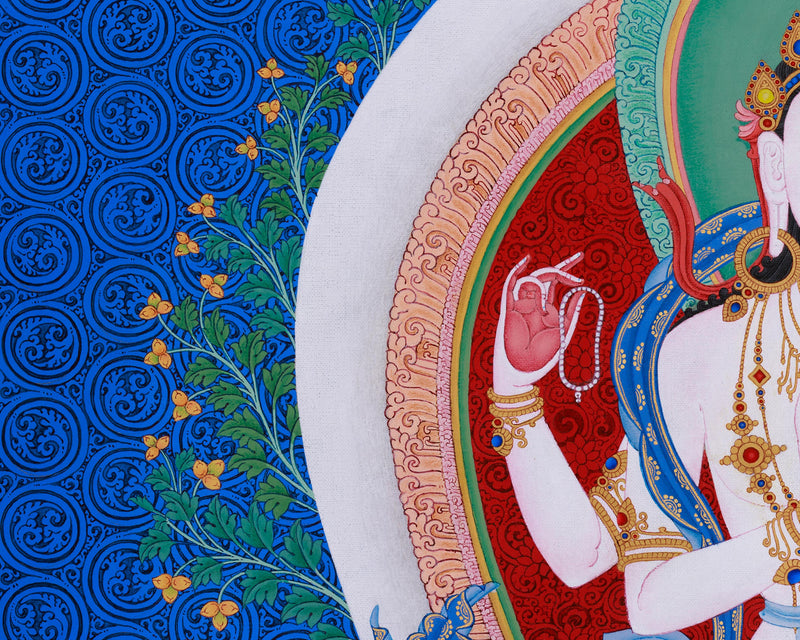 Avalokiteshvara Chenresig Thangka | Bodhisattva of Compassion in Tibetan Art Tradition