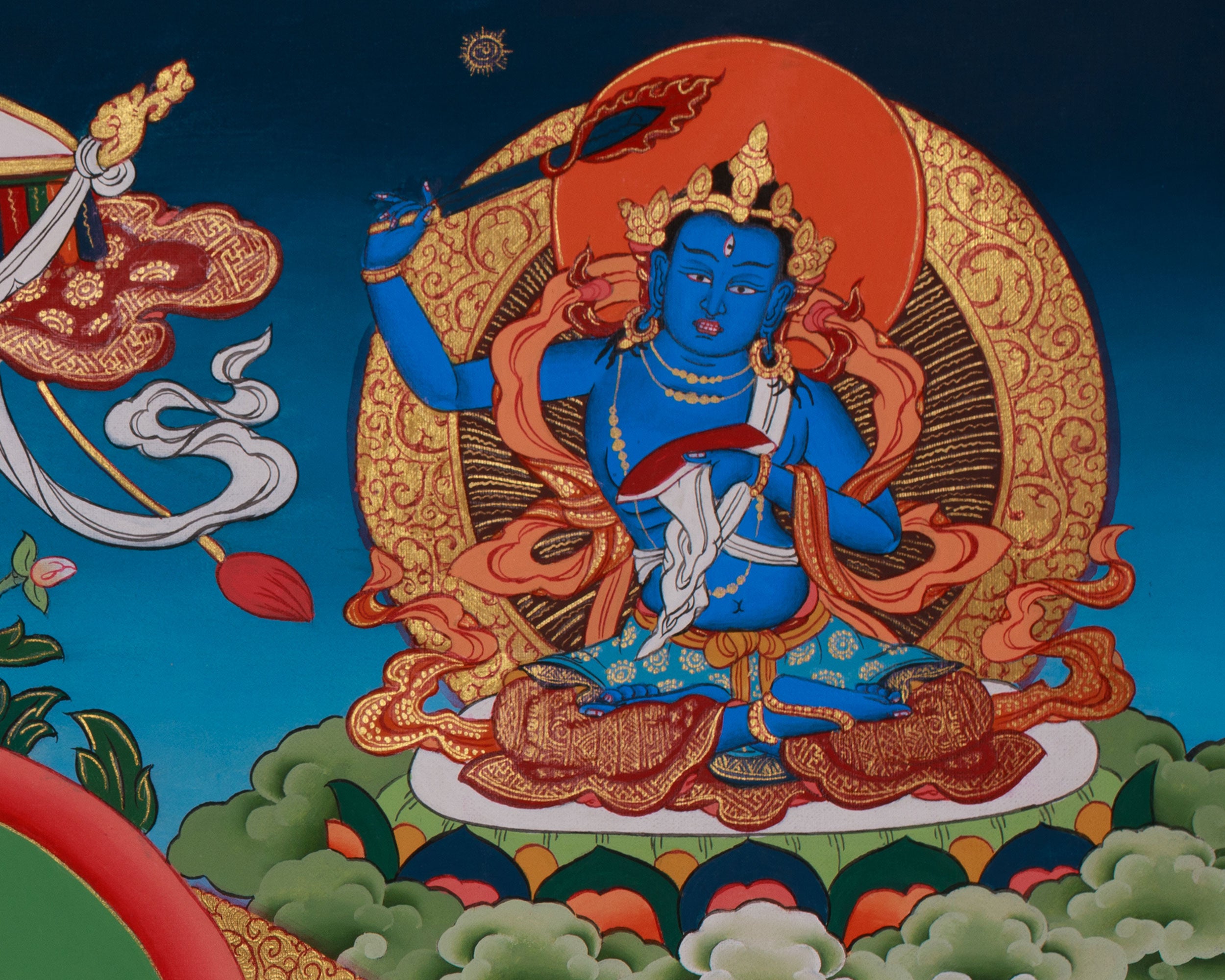 Five Manjushri Thangka | Depiction of Wisdom in Five Divine Forms
