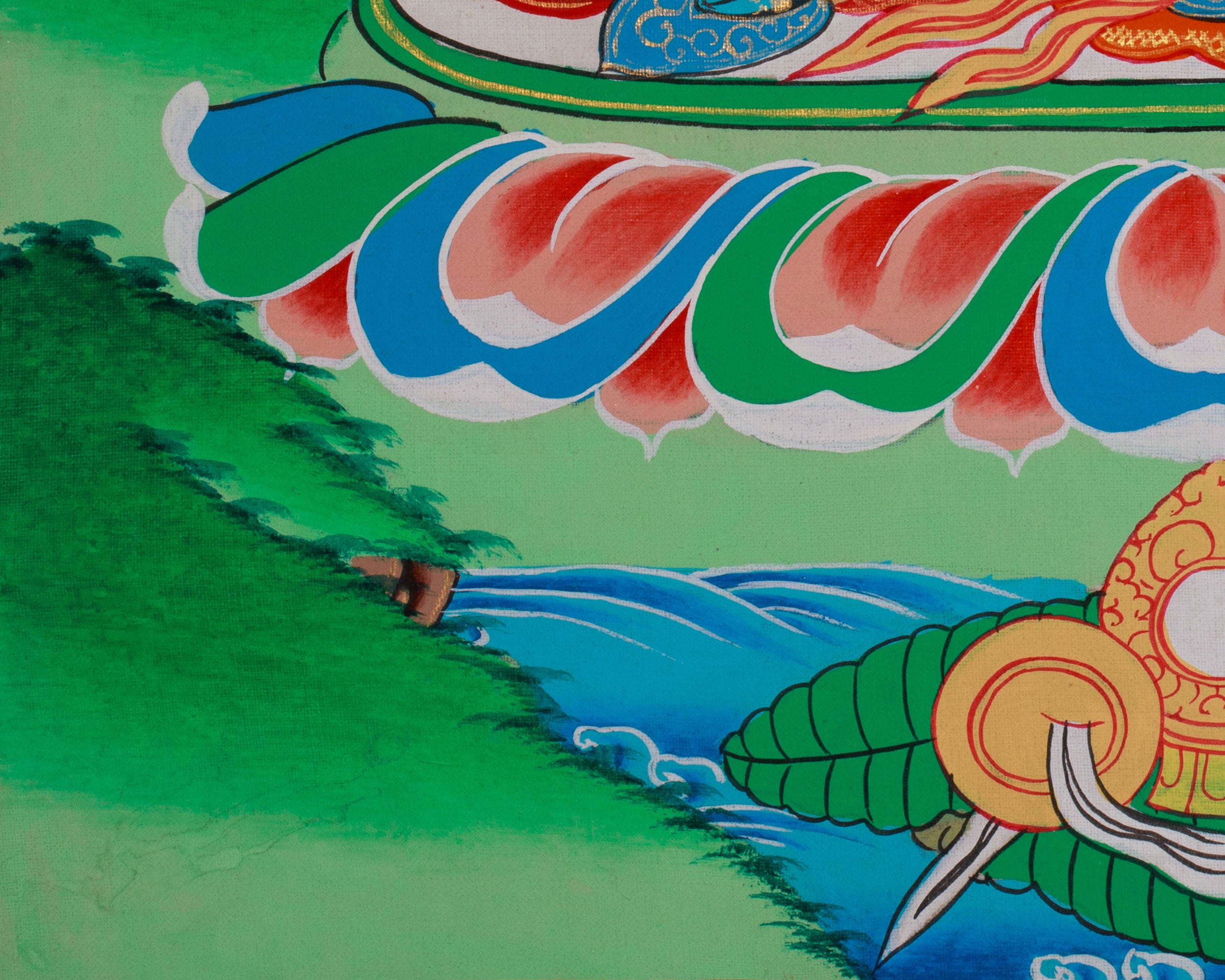 Hand-Painted Wisdom Deity Manjushri Painting | Knowledge and Enlightenment