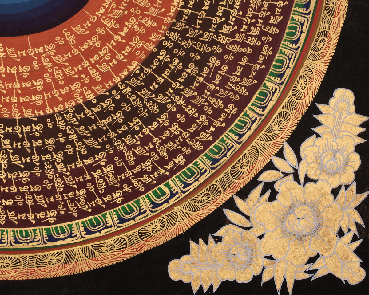 Mantra Mandala Cosmic Art | Vajrayana Sacred Artwork | Meditation Altar