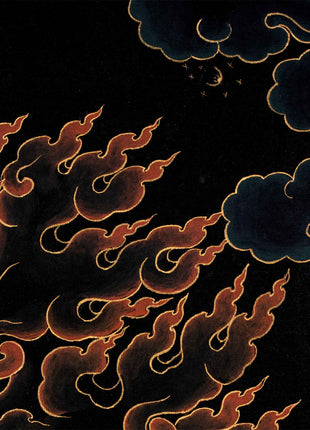 Sakya Vajrapani Tibetan Thangka | Painting In Black & Gold | Traditional Artwork