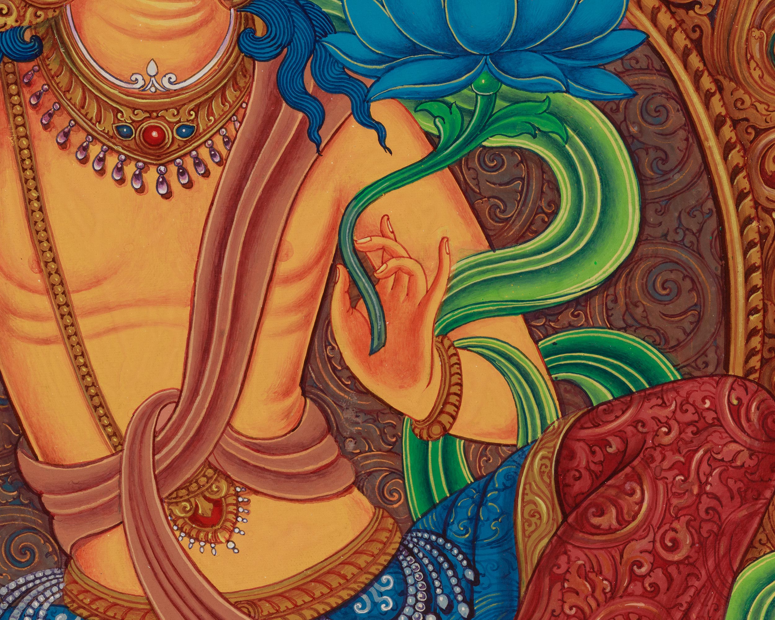 Canvas Print of Manjushri Bodhisattva | Sacred Wisdom Deity Art