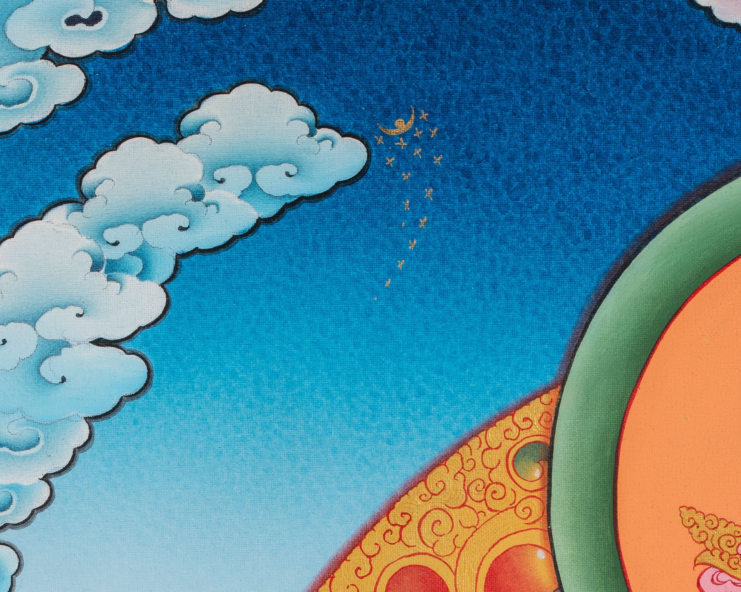 Divine Deity Chenrezig | Hand-Painted Avalokiteshvara Thangka