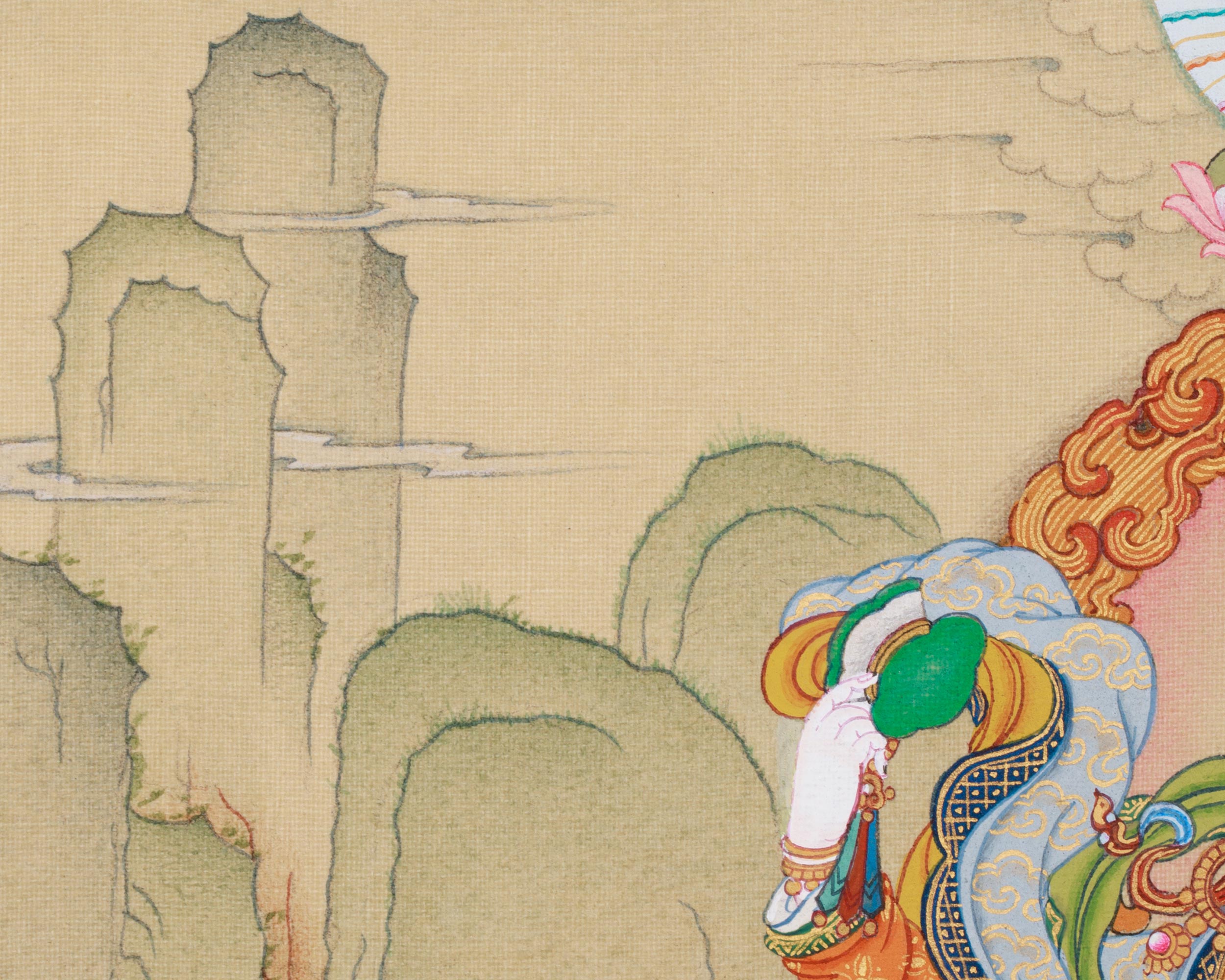 Achi Chokyi Drolma with Jigten Sumgon Thangka | The Protector and Spiritual Guide