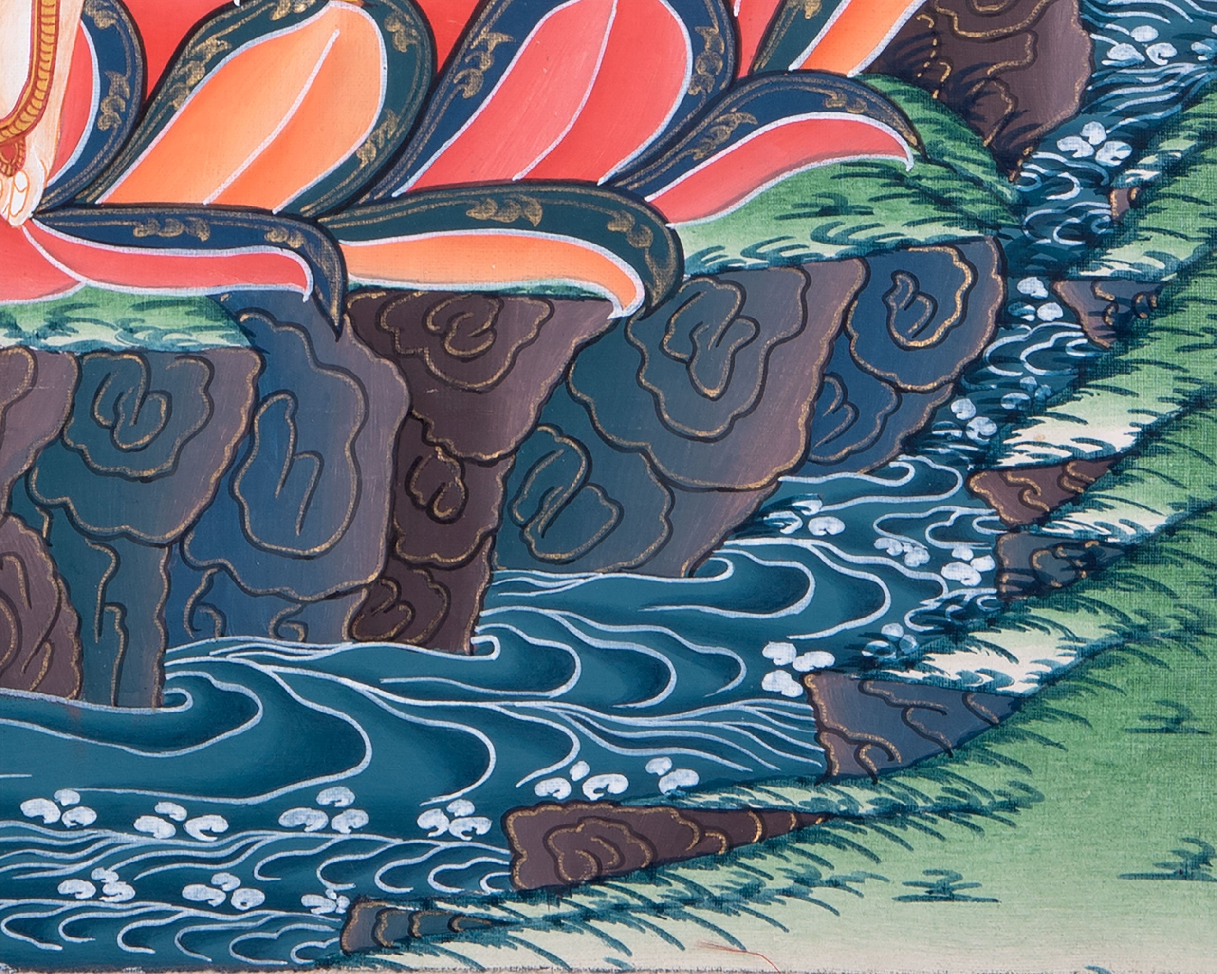 Avalokiteshvara Thangka Painting | Hanging Art For Office , Bedroom , Temple , Monastery or Farmhouse