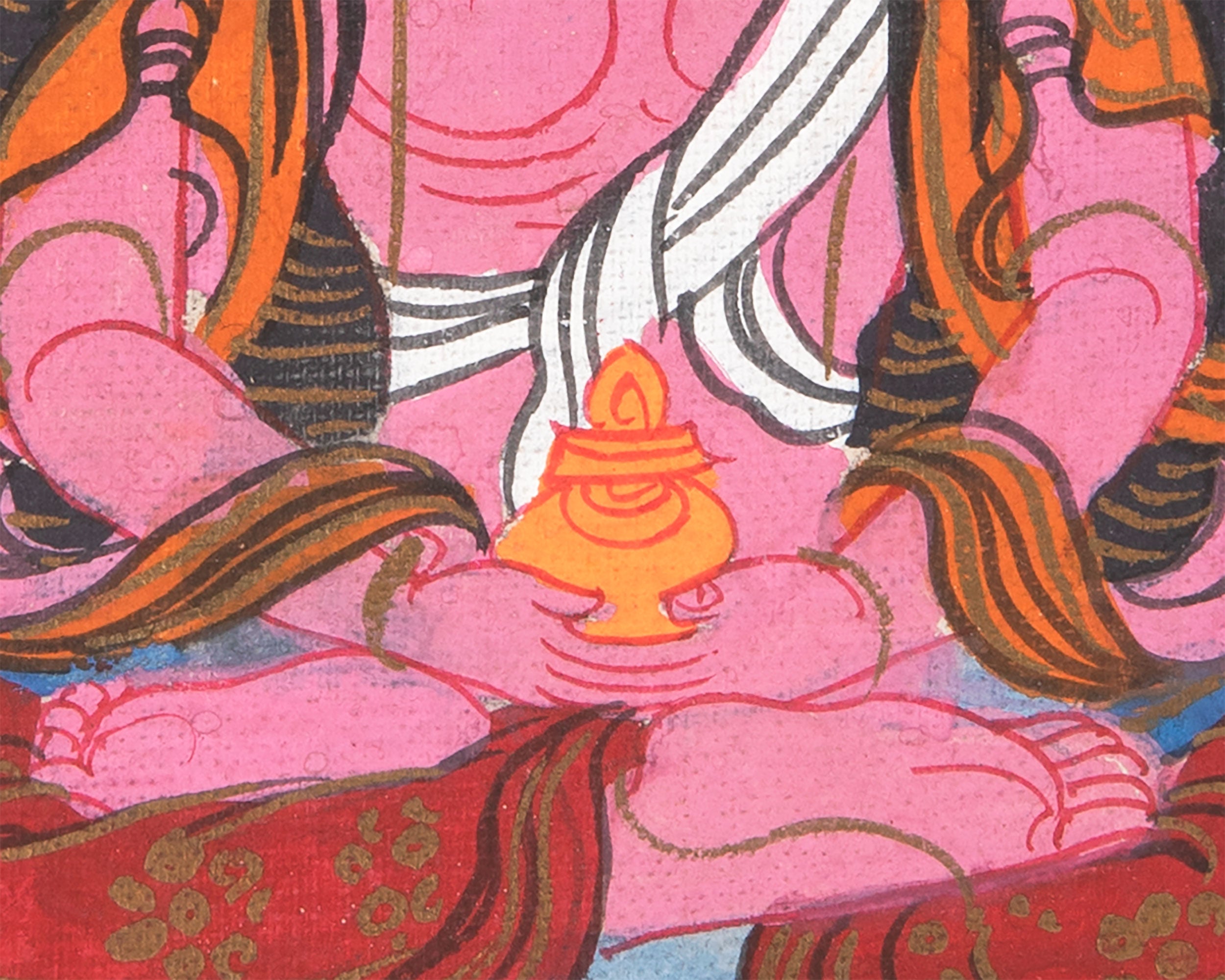 Vintage Amitayus Buddha Painting | Buddha of Longevity on Brocade