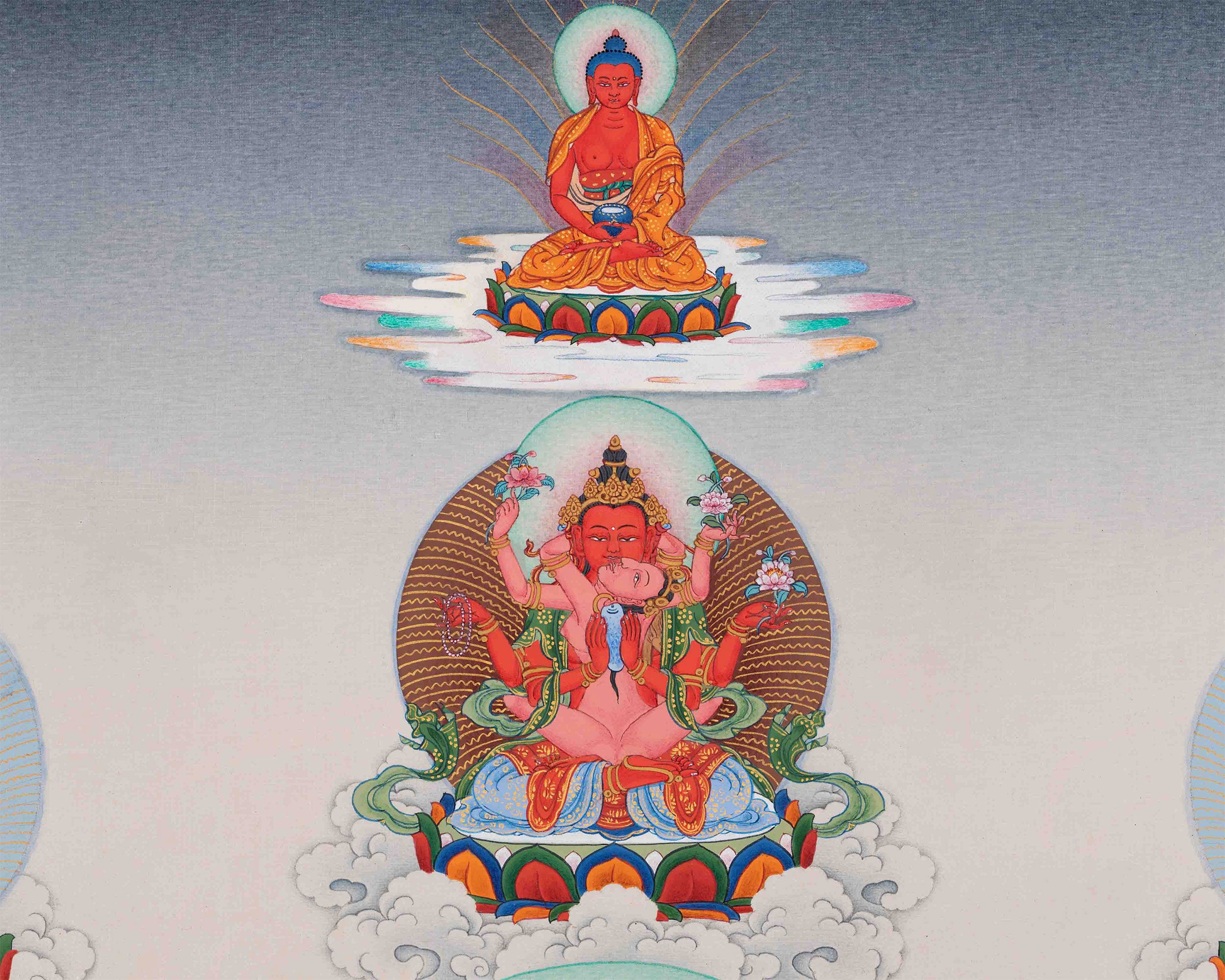 Red Chenreisg (Gyalwa Gyatso) Thangka | Manifestations of Avalokiteshvara