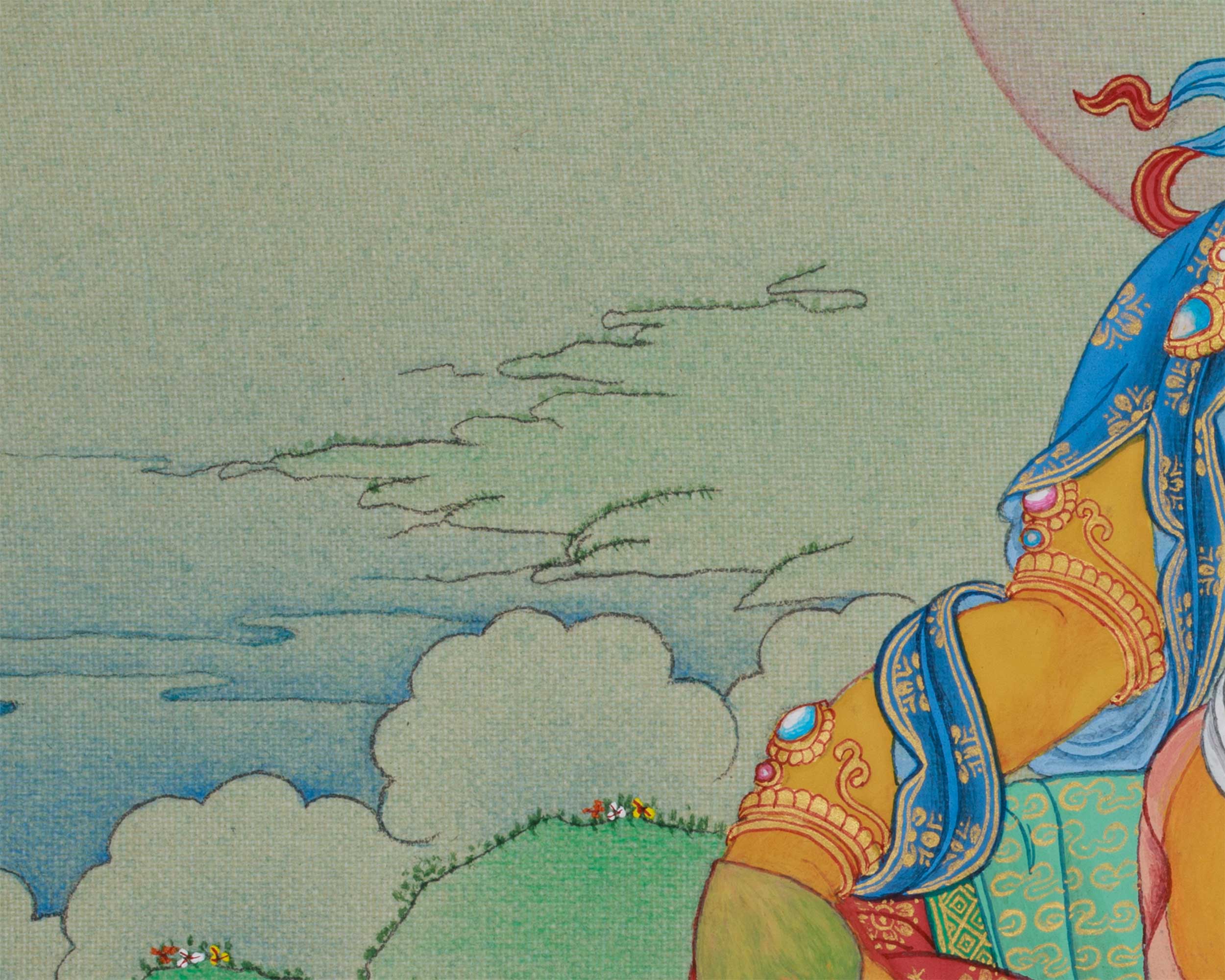 Buddhist Kubera (Jambhala) Thangka | The Guardian of Wealth & Prosperity