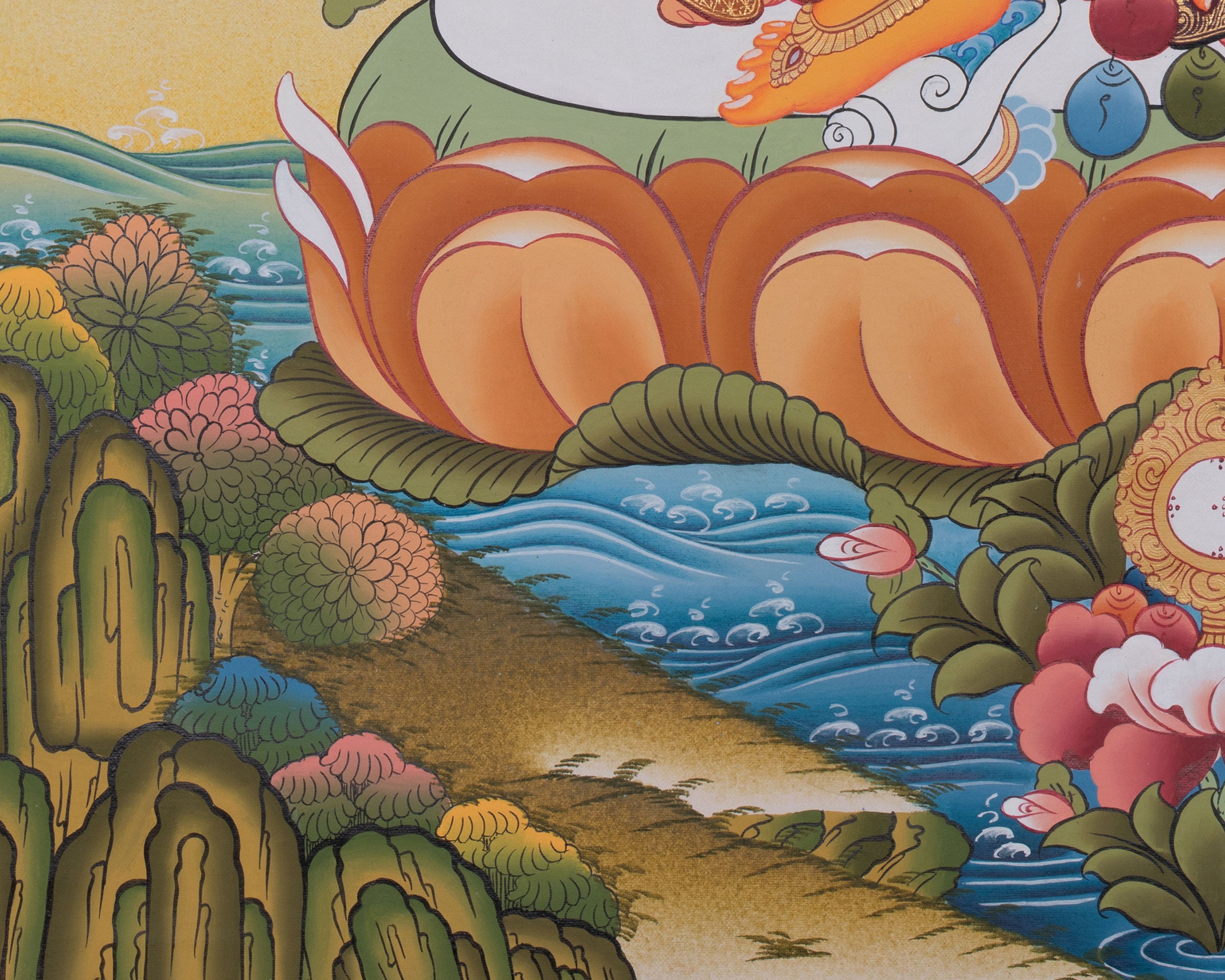 Guardian Of Prosperity Dzambhala Thangka | A Protector of Wealth and Abundance